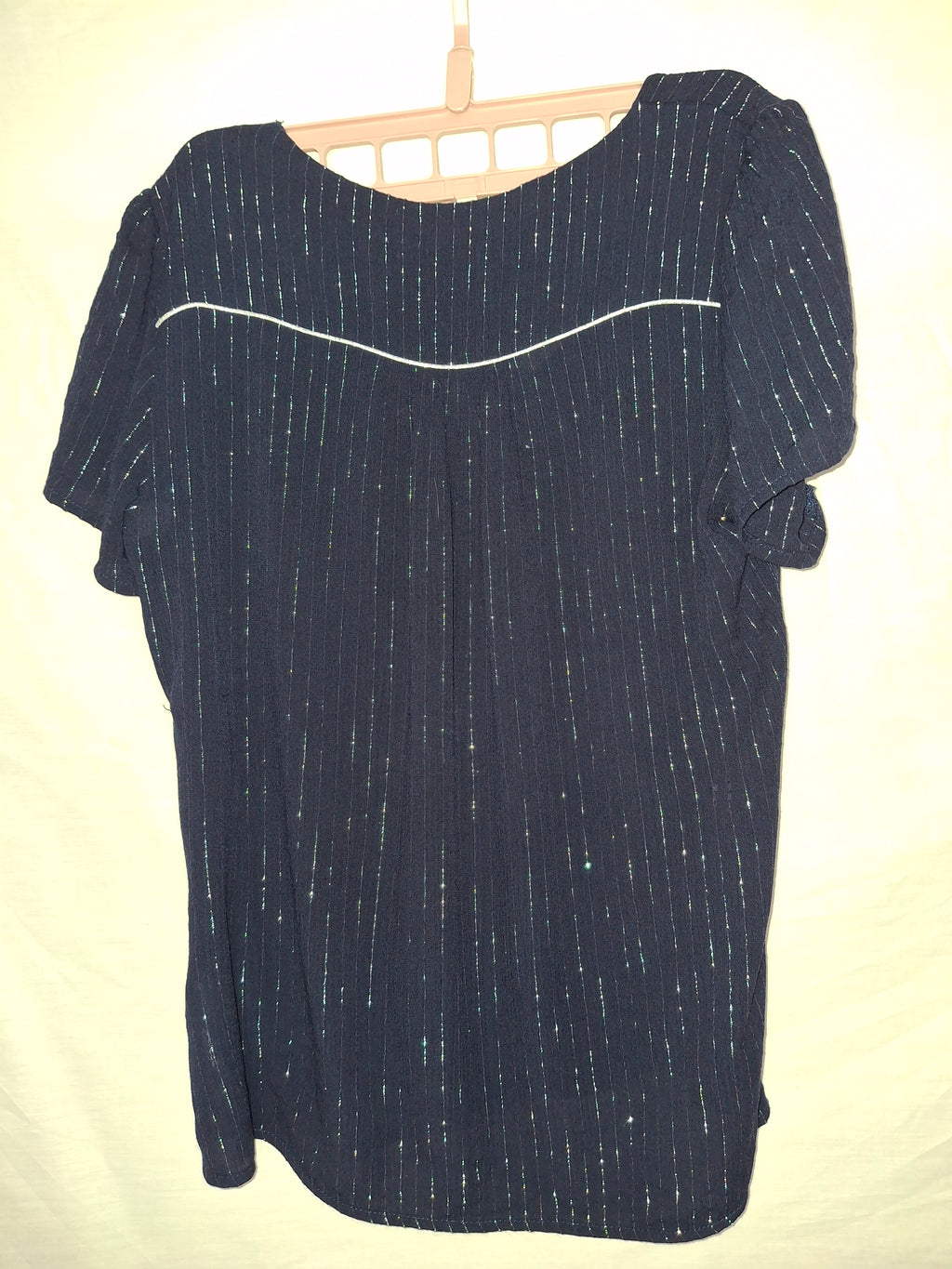 Blouse Julie Guerlande – Bleu, liseré pailleté - Taille  S (36)