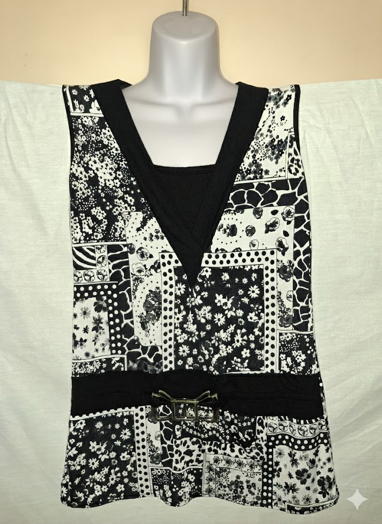 Blouse Relax – Noire et blanche - Taille  M (38)
