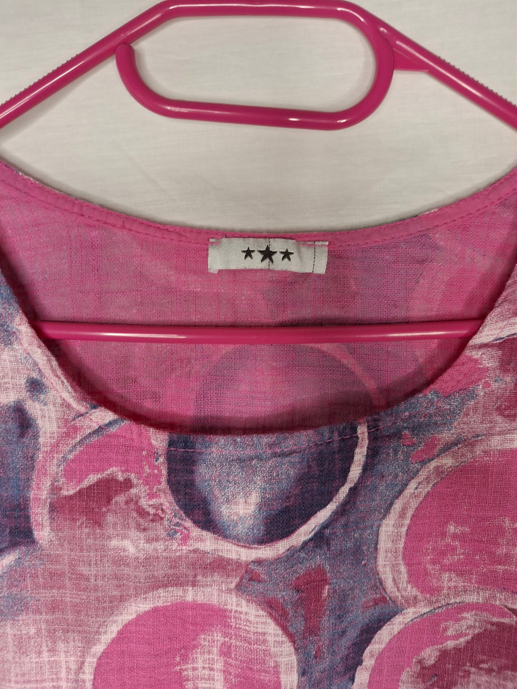 Blouse fabriqué en Italy - Imprimé Graphique Rose/Violet  - Taille XXXXL (48)