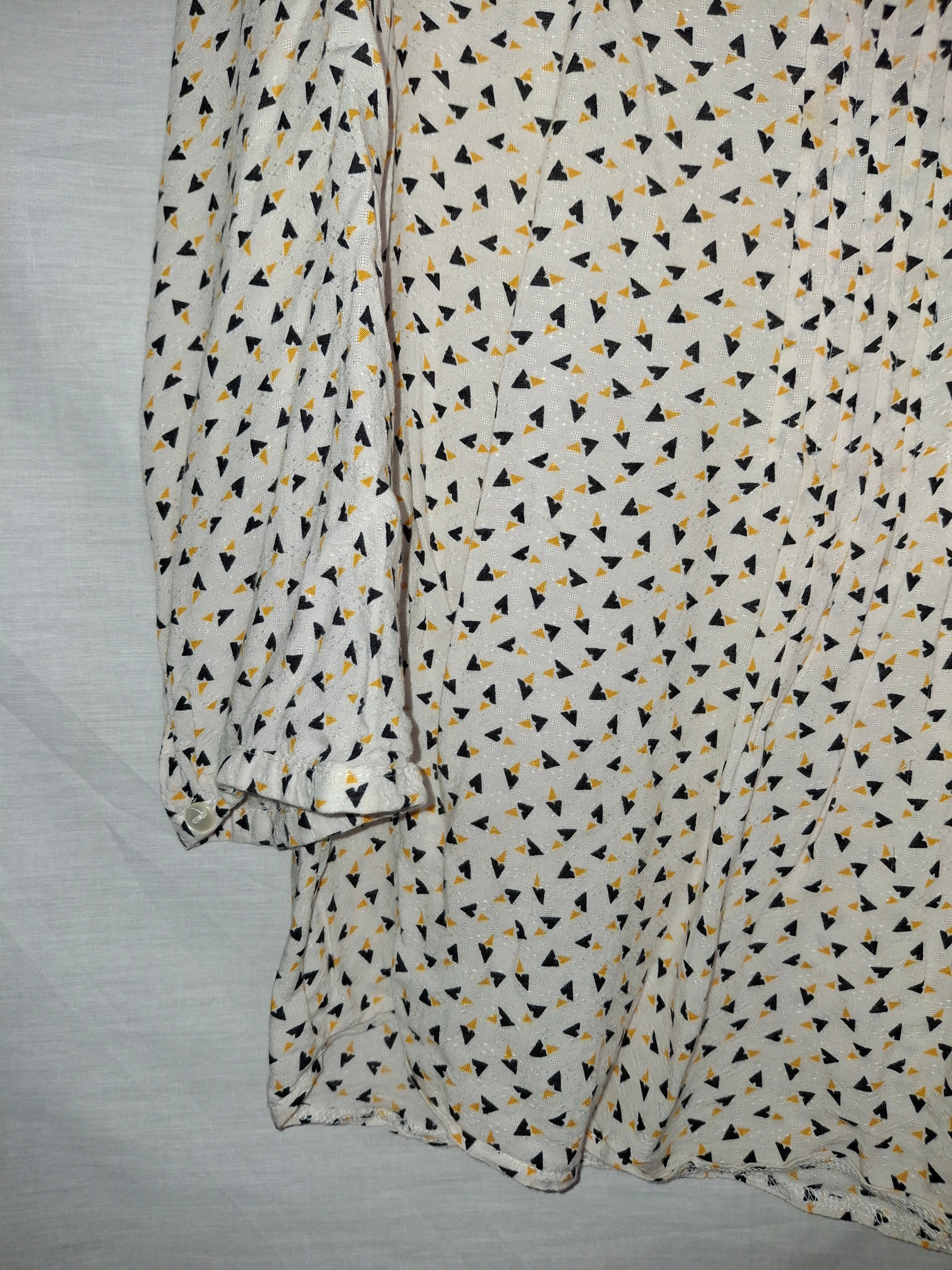 Blouse femme Bréal - écru, motifs noir et jaune - 40 (L)