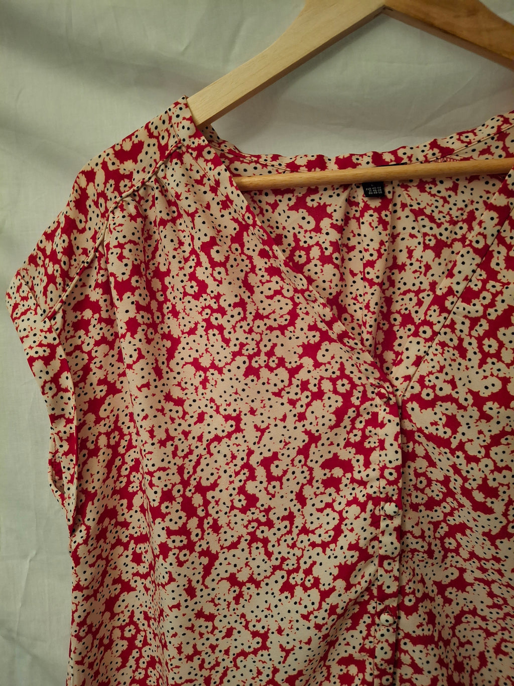 Blouse fleurie Kiabi – rouge  - Taille : L (40)