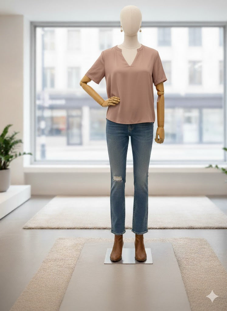 Blouse manches courtes Bodyflirt – parme - Taille : XXL (44)