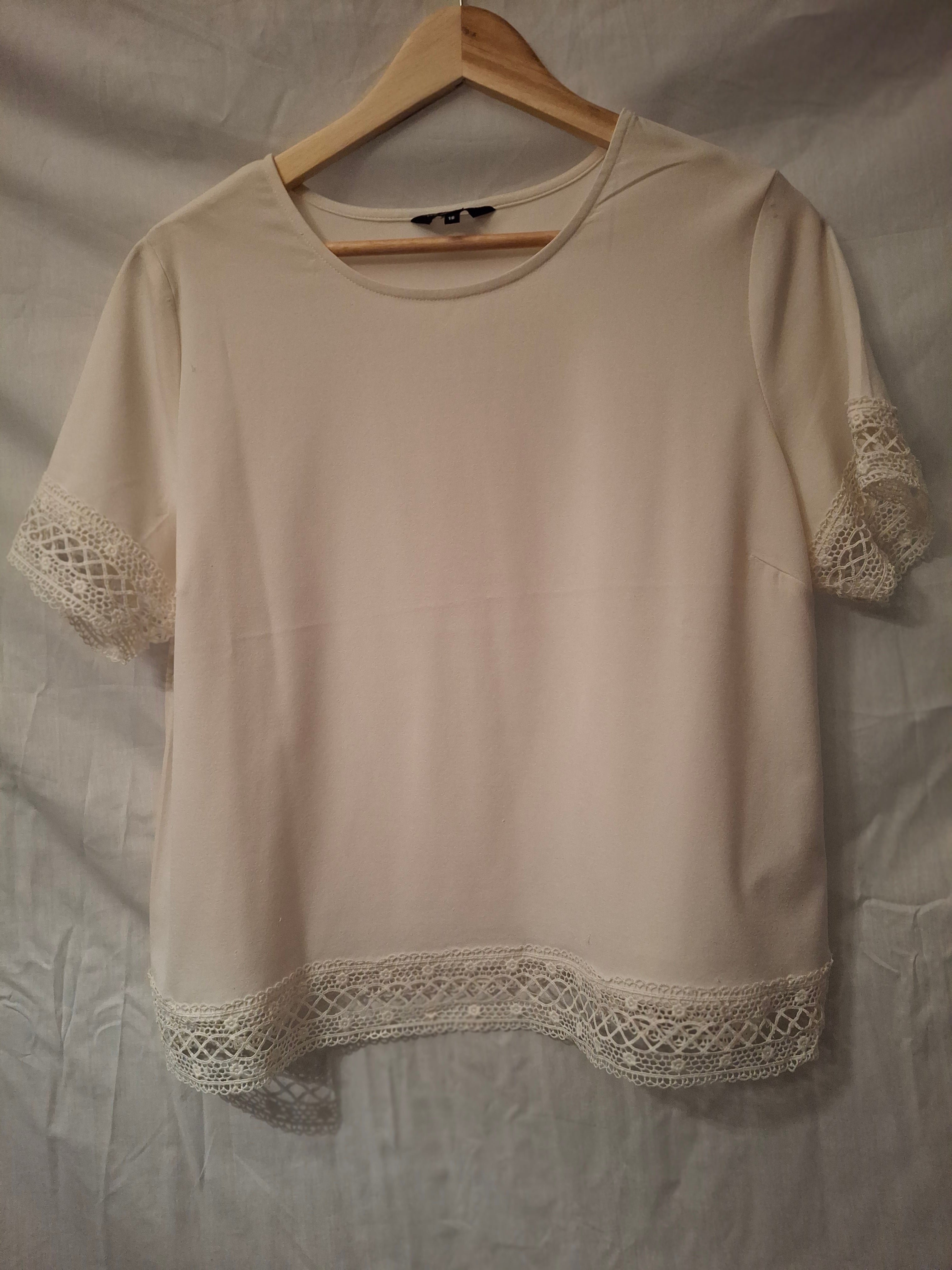 Blouse manches courtes New look – blanc cassé - Taille : XXL (44)