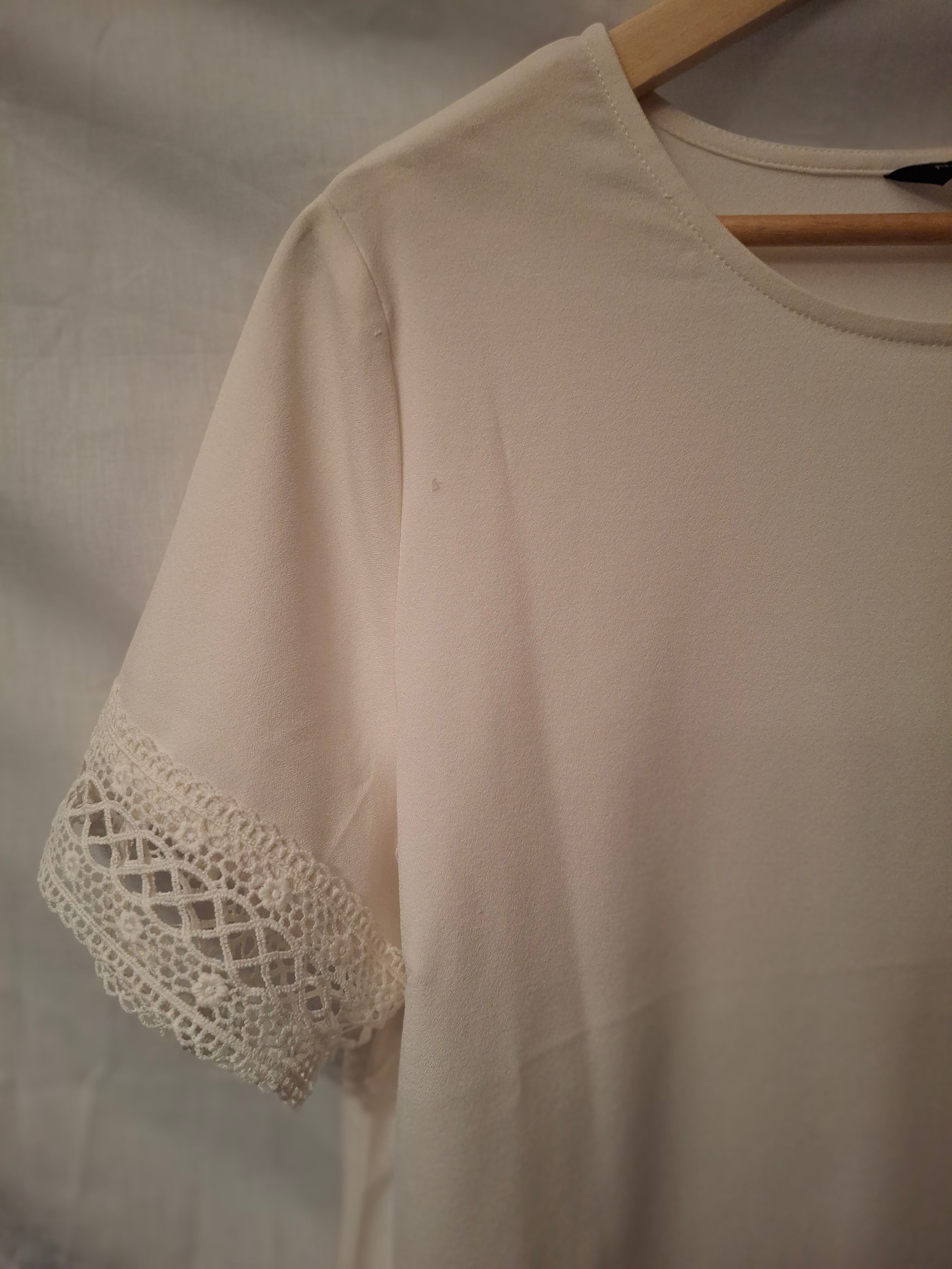 Blouse manches courtes New look – blanc cassé - Taille : XXL (44)