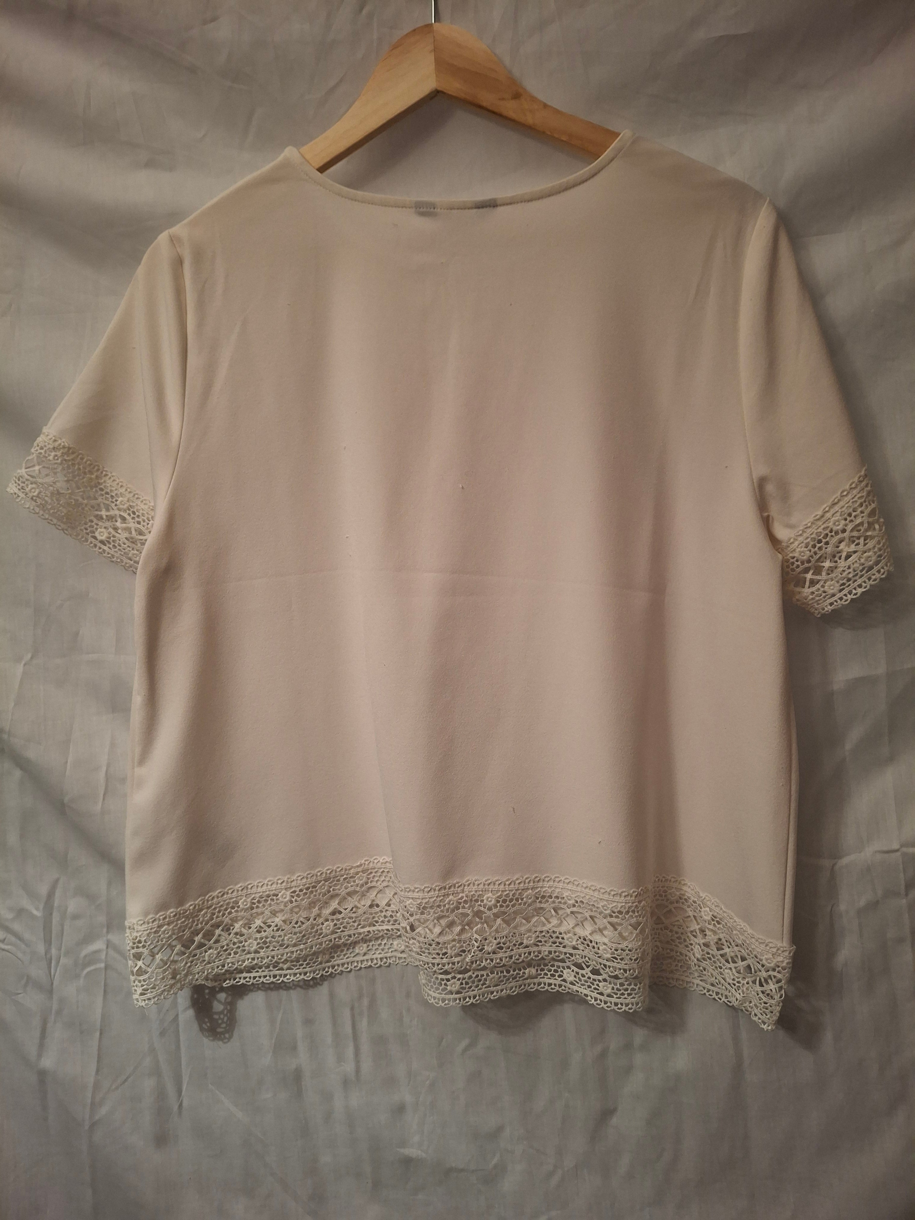 Blouse manches courtes New look – blanc cassé - Taille : XXL (44)