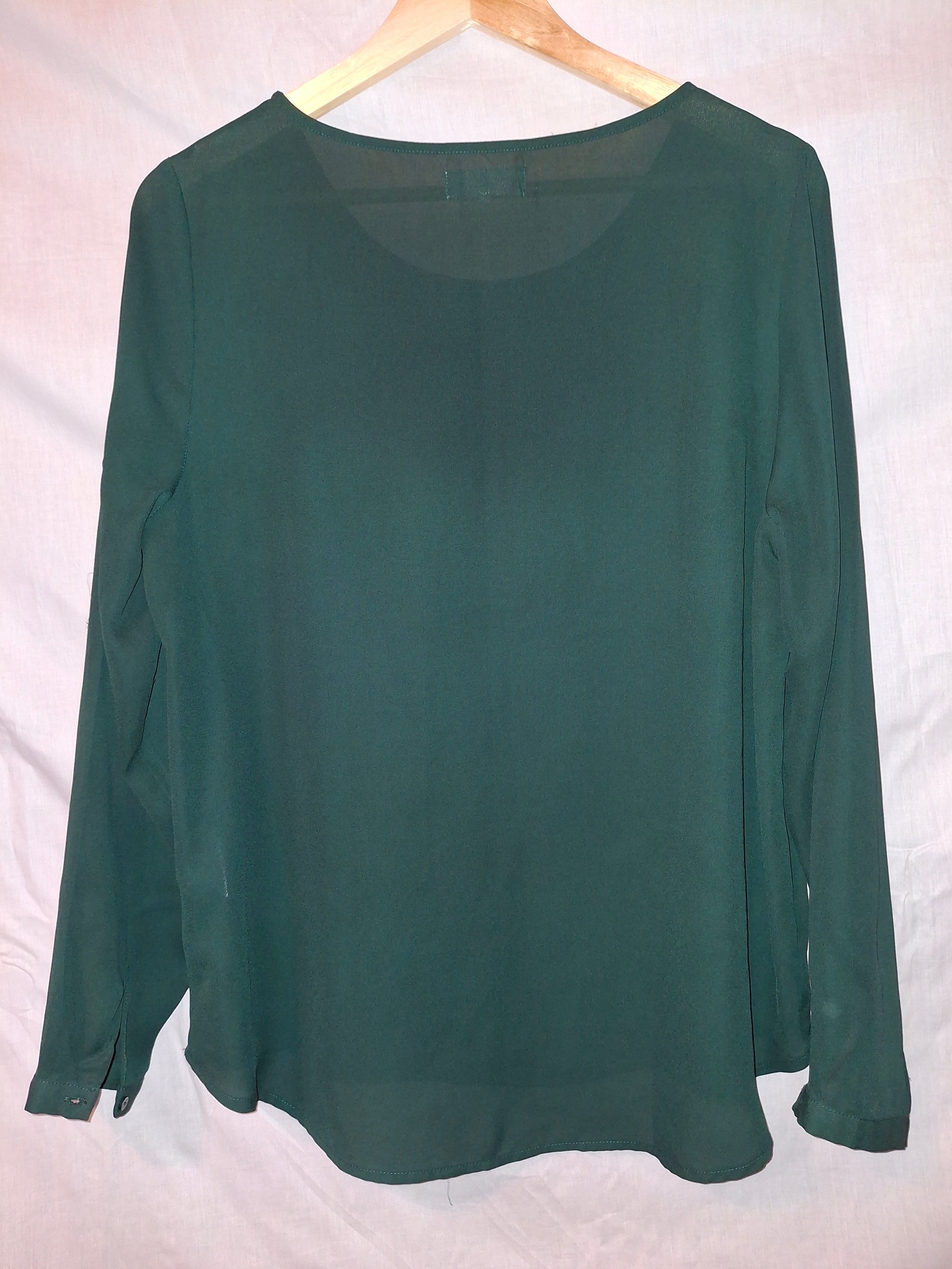 Blouse manches longues Zalando – verte - Taille : XL (42)