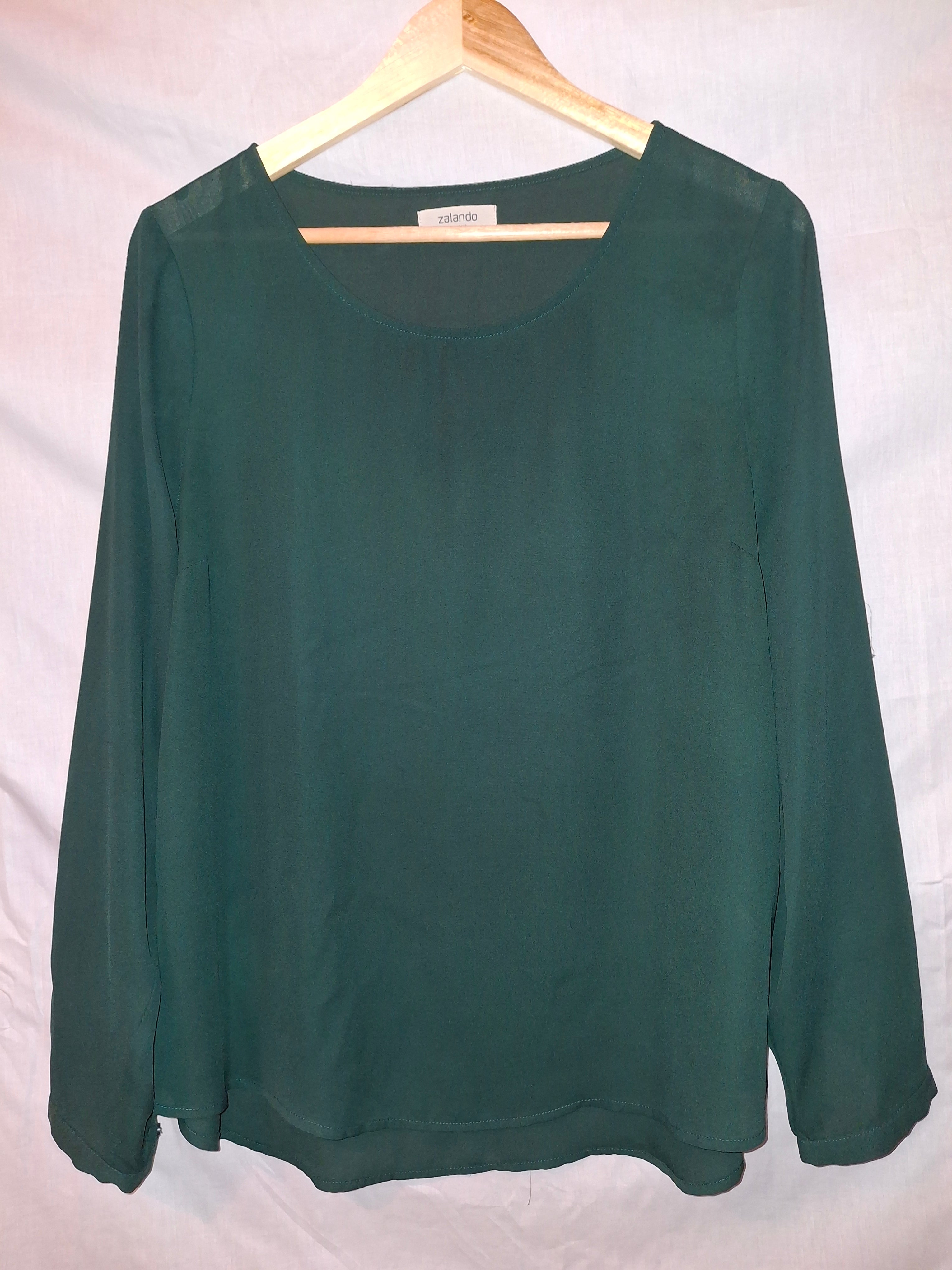 Blouse manches longues Zalando – verte - Taille : XL (42)