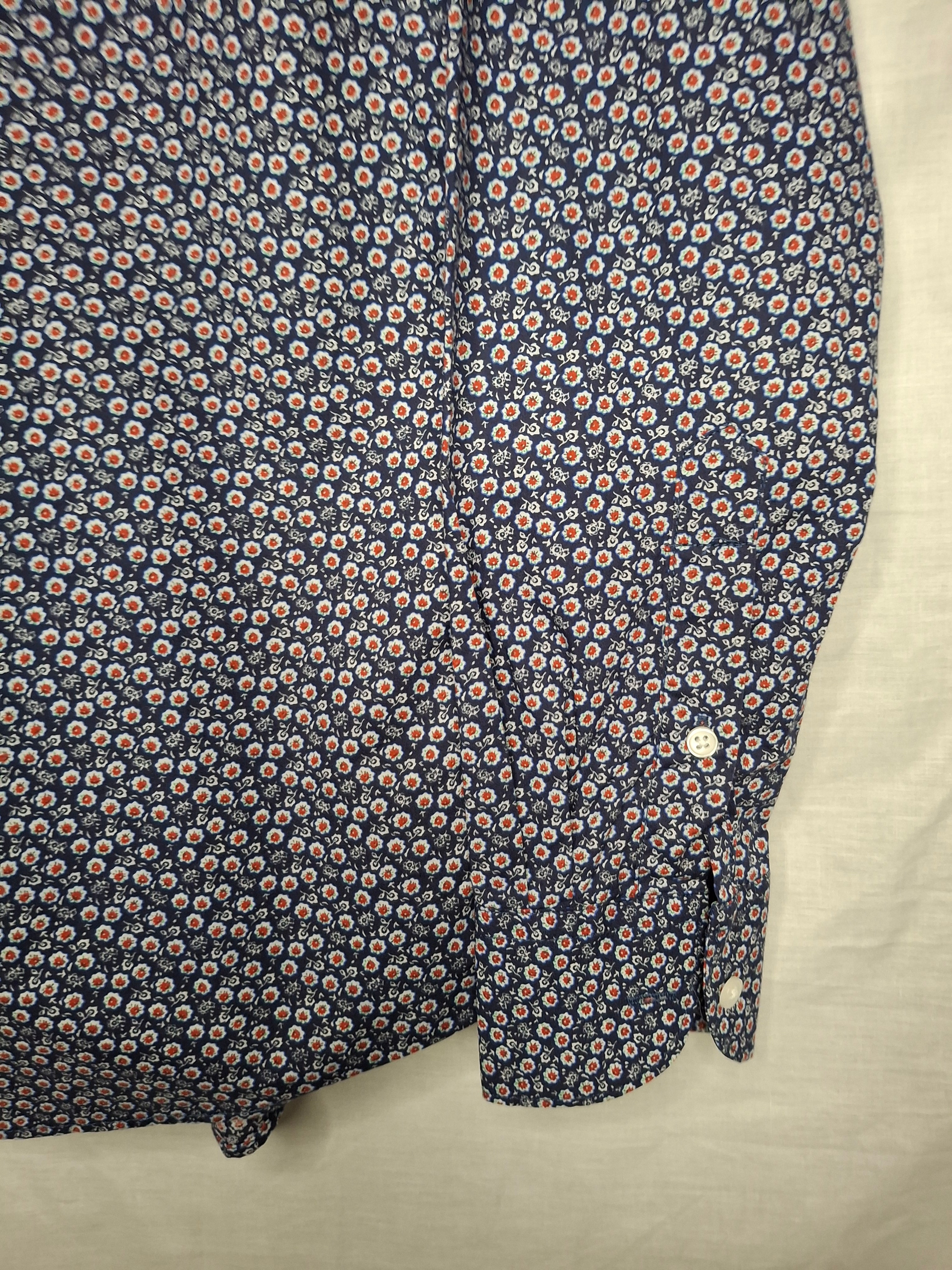 Chemise Homme CELOPMAN - Imprimé Floral/Fantaisie Bleu Marine  - Taille  M (38)