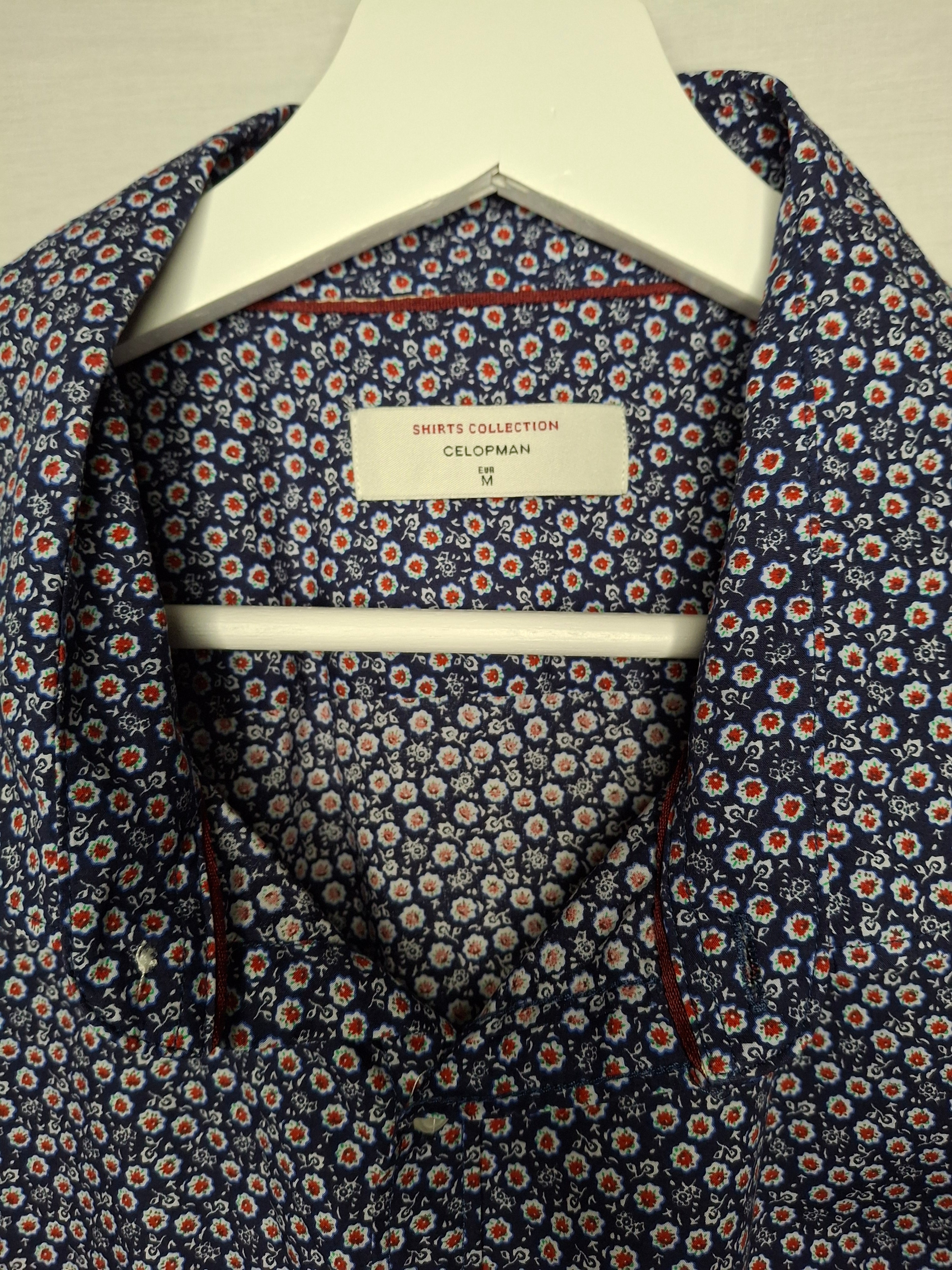 Chemise Homme CELOPMAN - Imprimé Floral/Fantaisie Bleu Marine  - Taille  M (38)