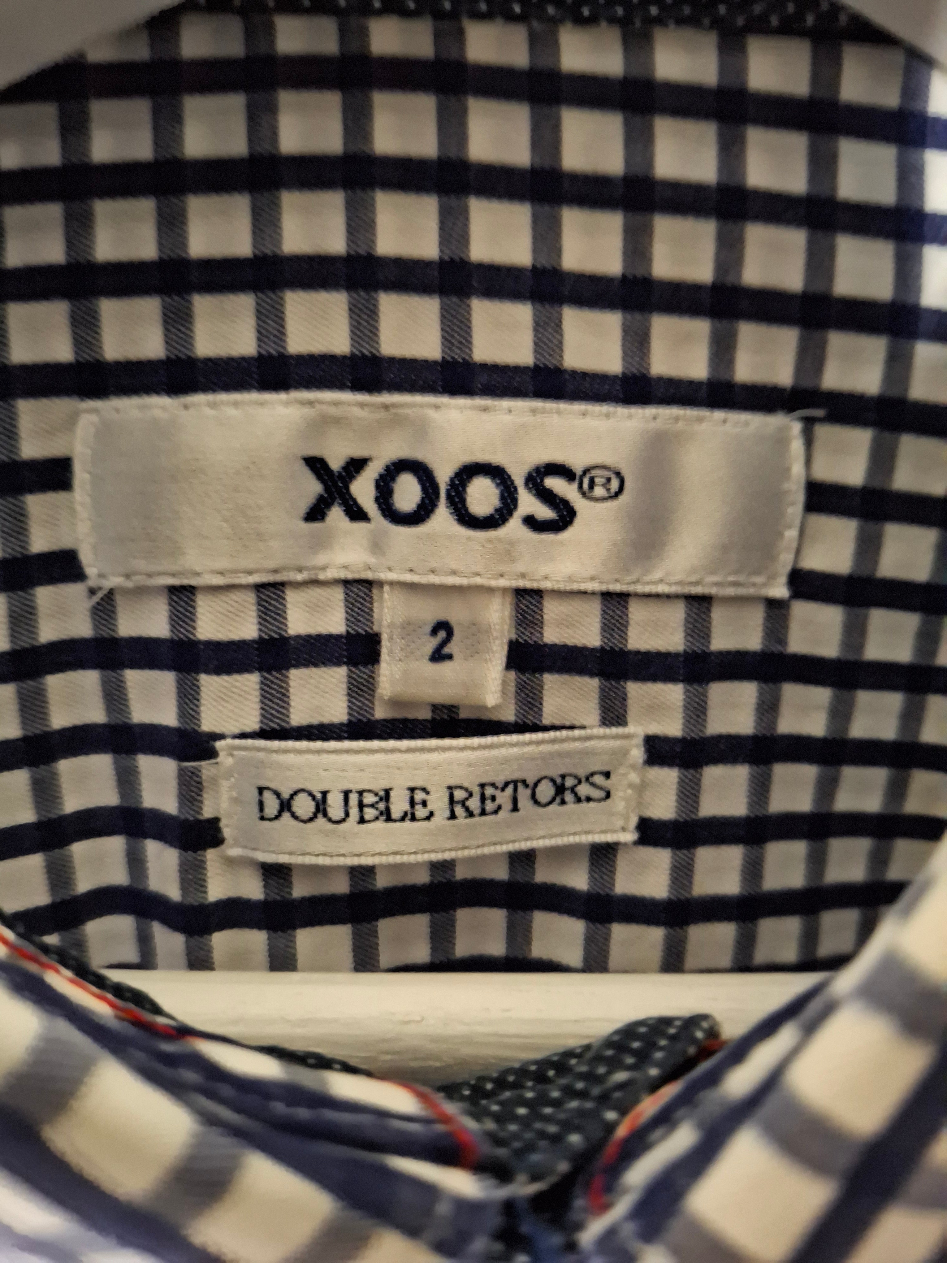 Chemise Homme XOOS Manches Longues – Carreaux Vichy Bleu Marine/Blanc   - Taille M (38)