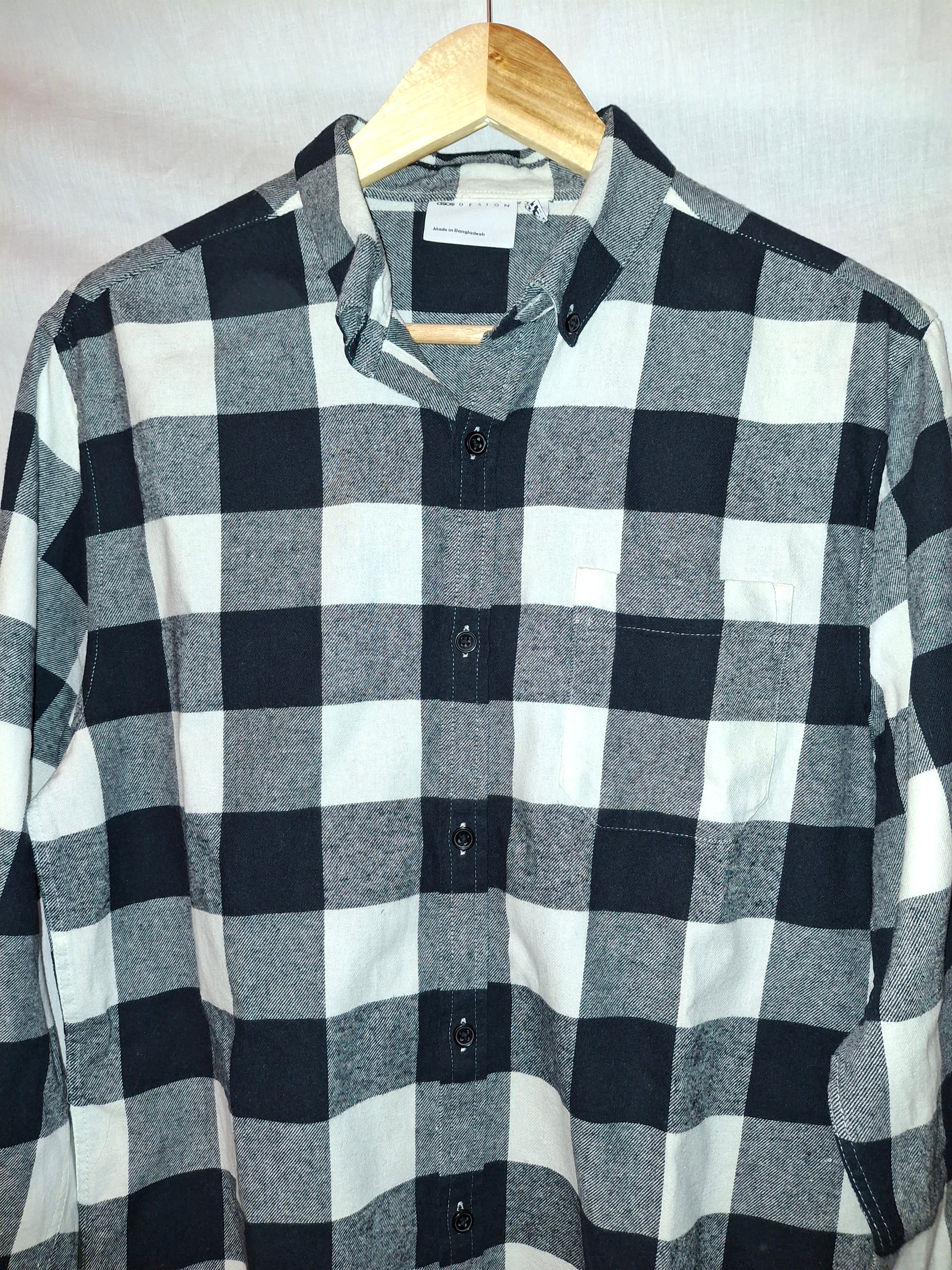 Chemise à carreaux Asos design -  noir et blanc - Taille : M (38)