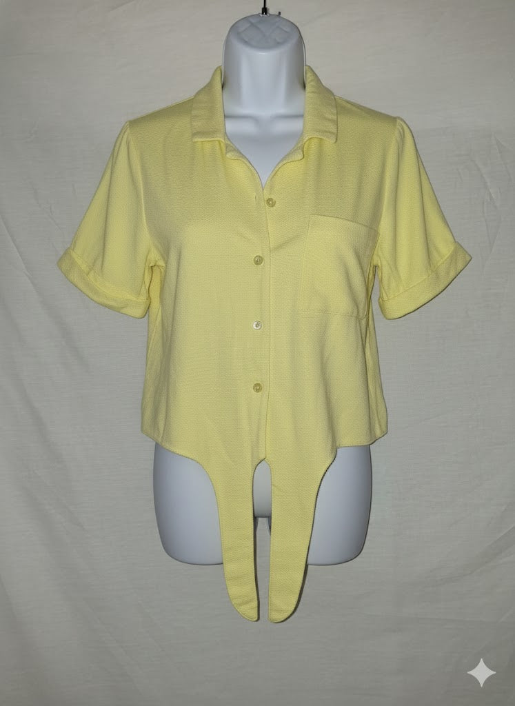 Chemise manches courtes femme Pimkie - Jaune - Taille M (38)