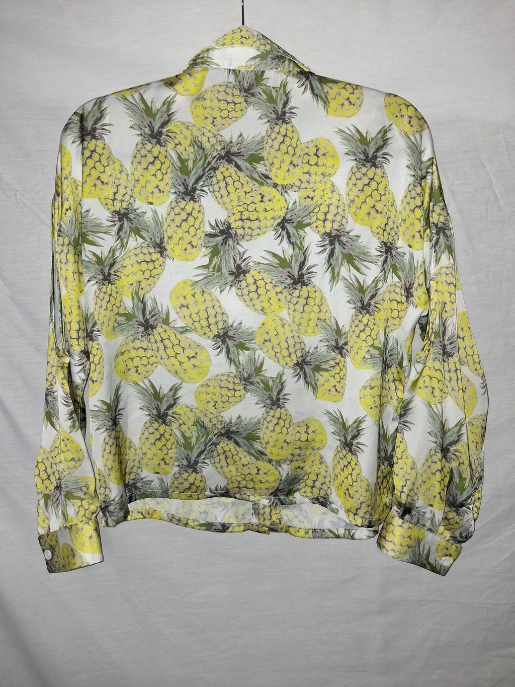 Chemise manches longues Sophyline - Blanche, motis ananas- Taille S (36)