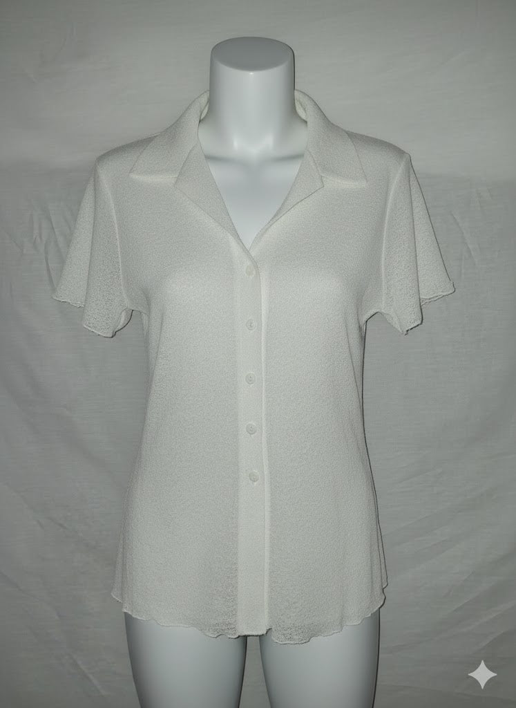 Chemisier manches courtes Plein futur - Blanc - Taille M (38)