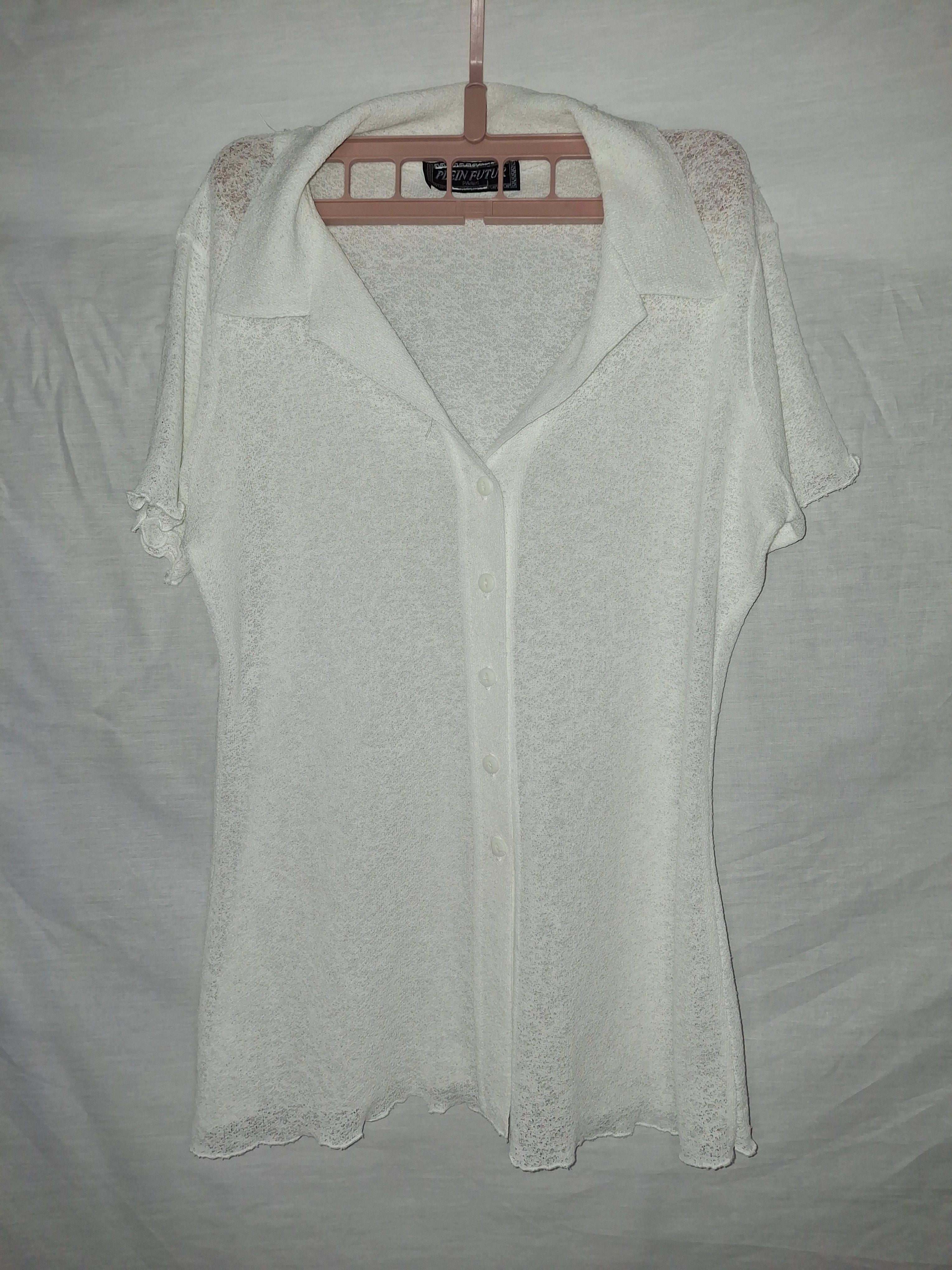 Chemisier manches courtes Plein futur - Blanc - Taille M (38)