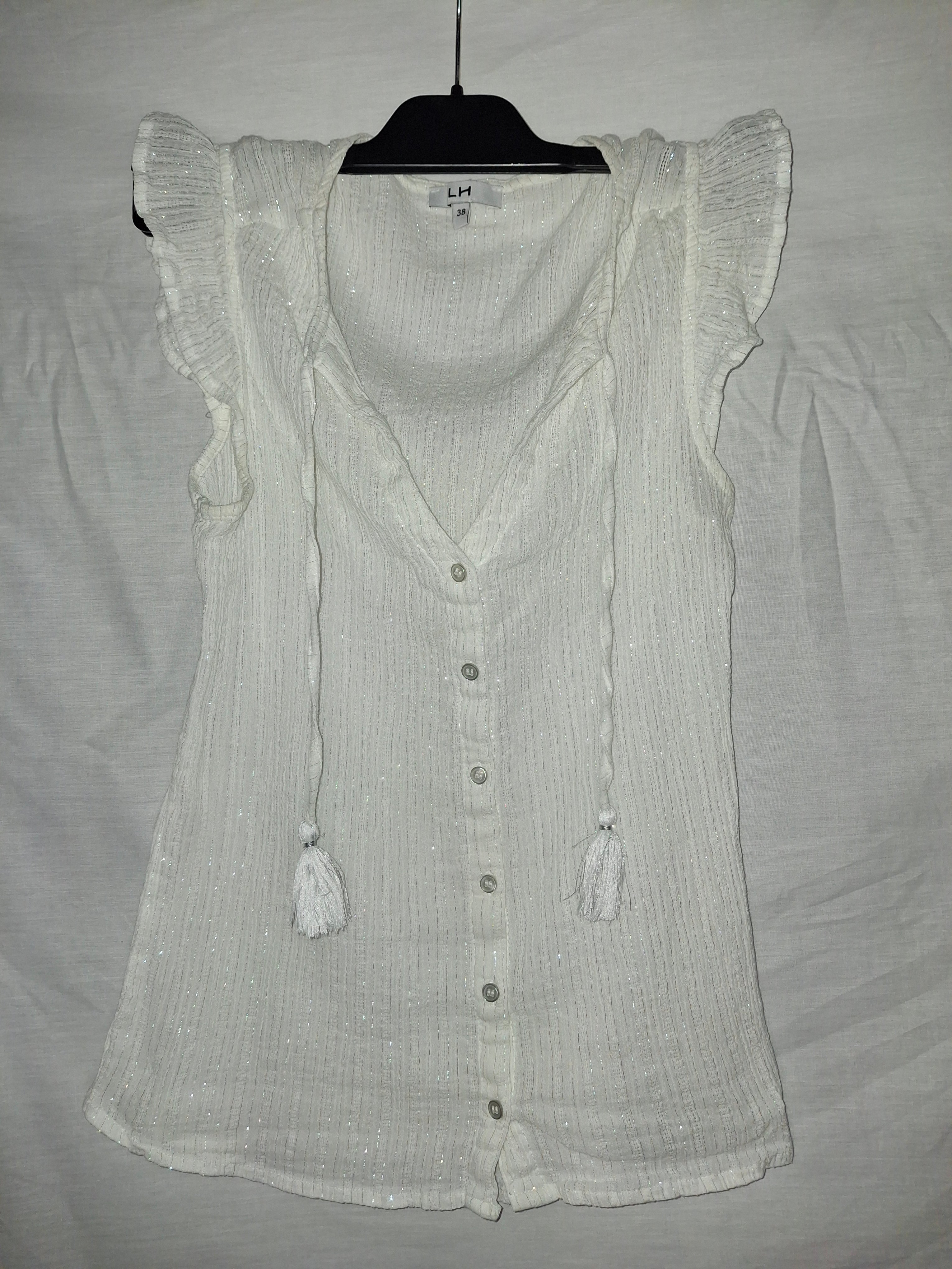 Chemisier sans manches LH – Blanc pailleté - Taille M (38)