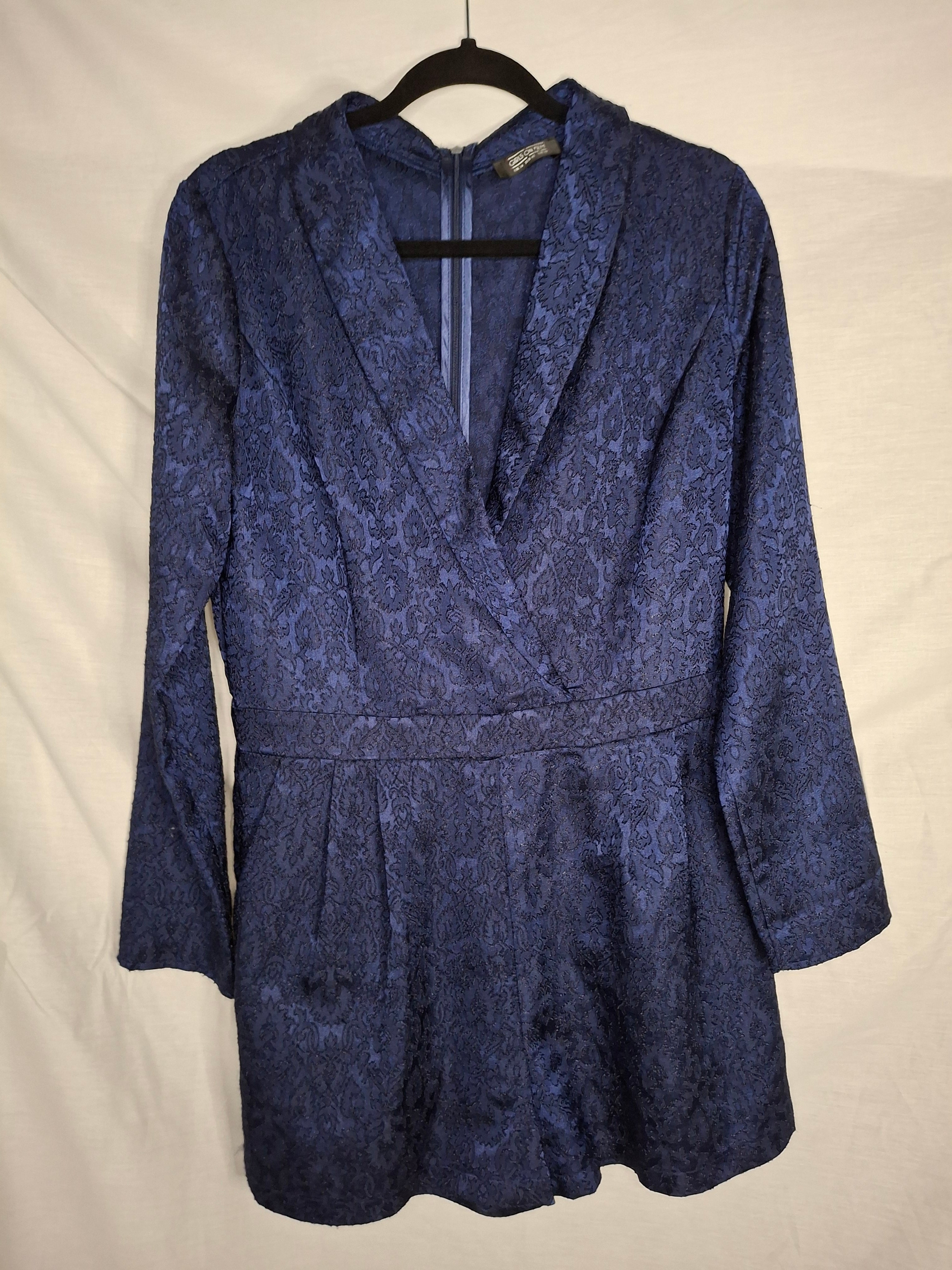 Combinaison-Short Chic Girls On Film – Bleue Jacquard - Taille : XL (42)