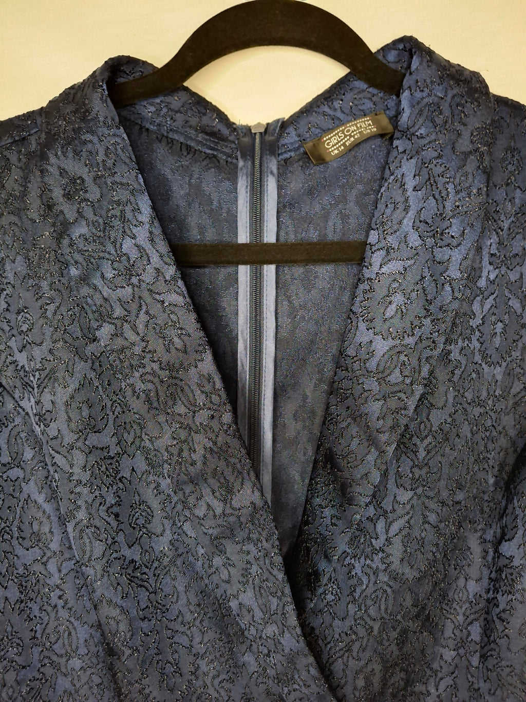 Combinaison-Short Chic Girls On Film – Bleue Jacquard - Taille : XL (42)