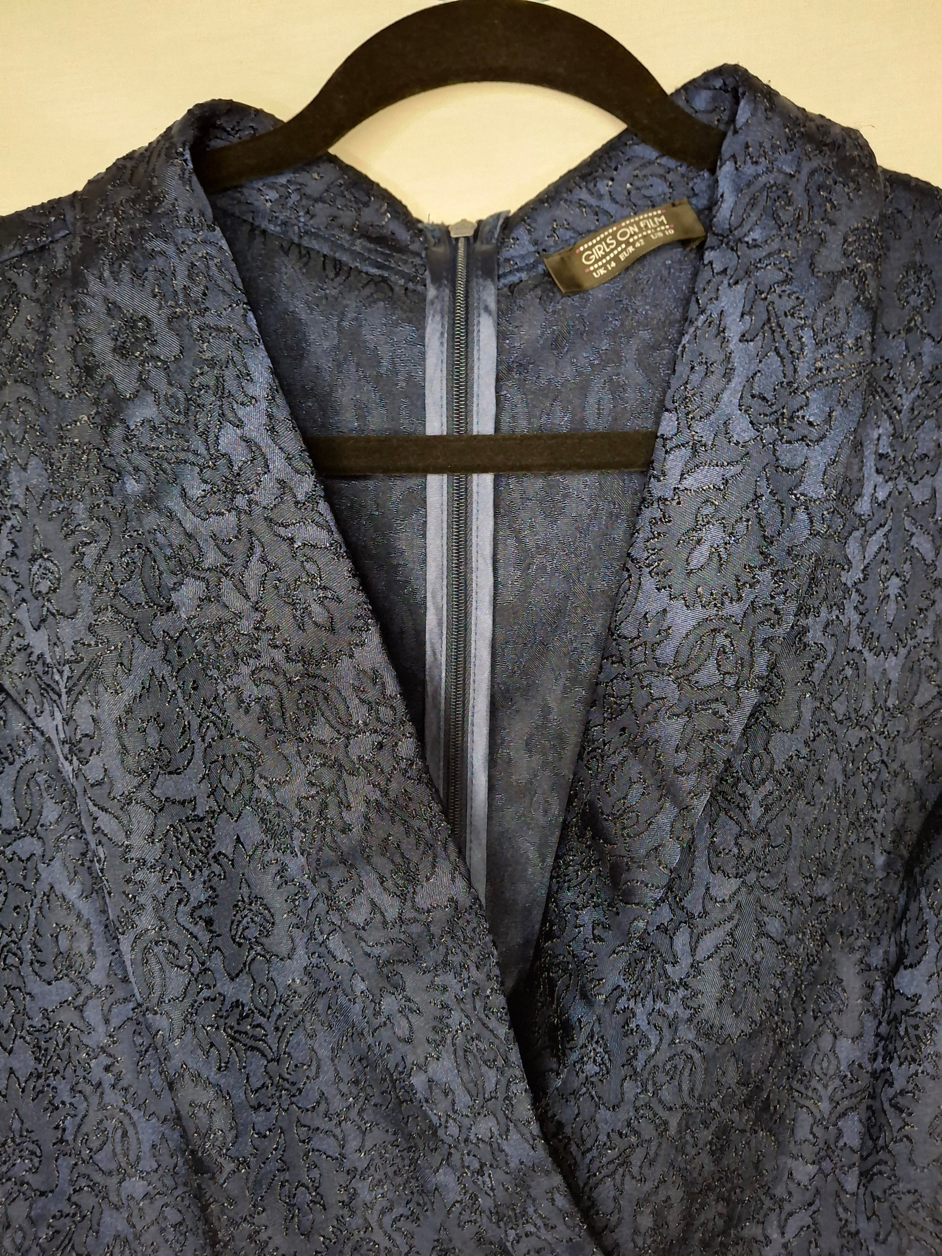 Combinaison-Short Chic Girls On Film – Bleue Jacquard - Taille : XL (42)