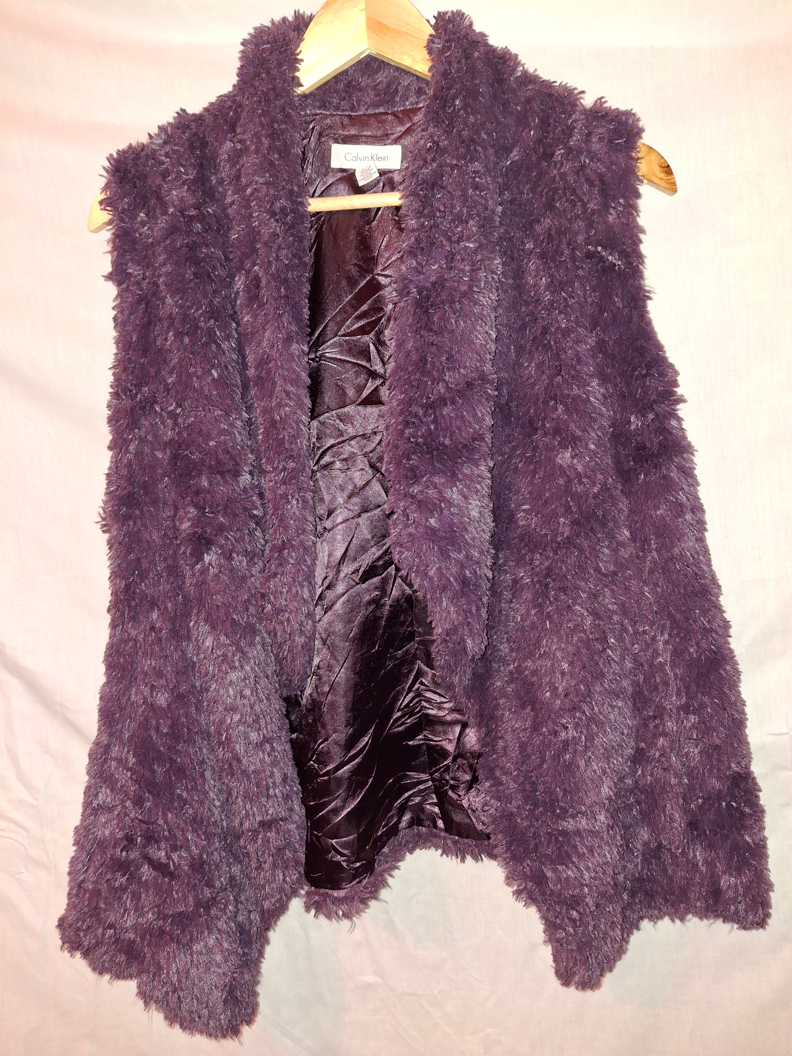 Gilet fausse fourrure Calvin Klein – Violet - Taille : L (40)