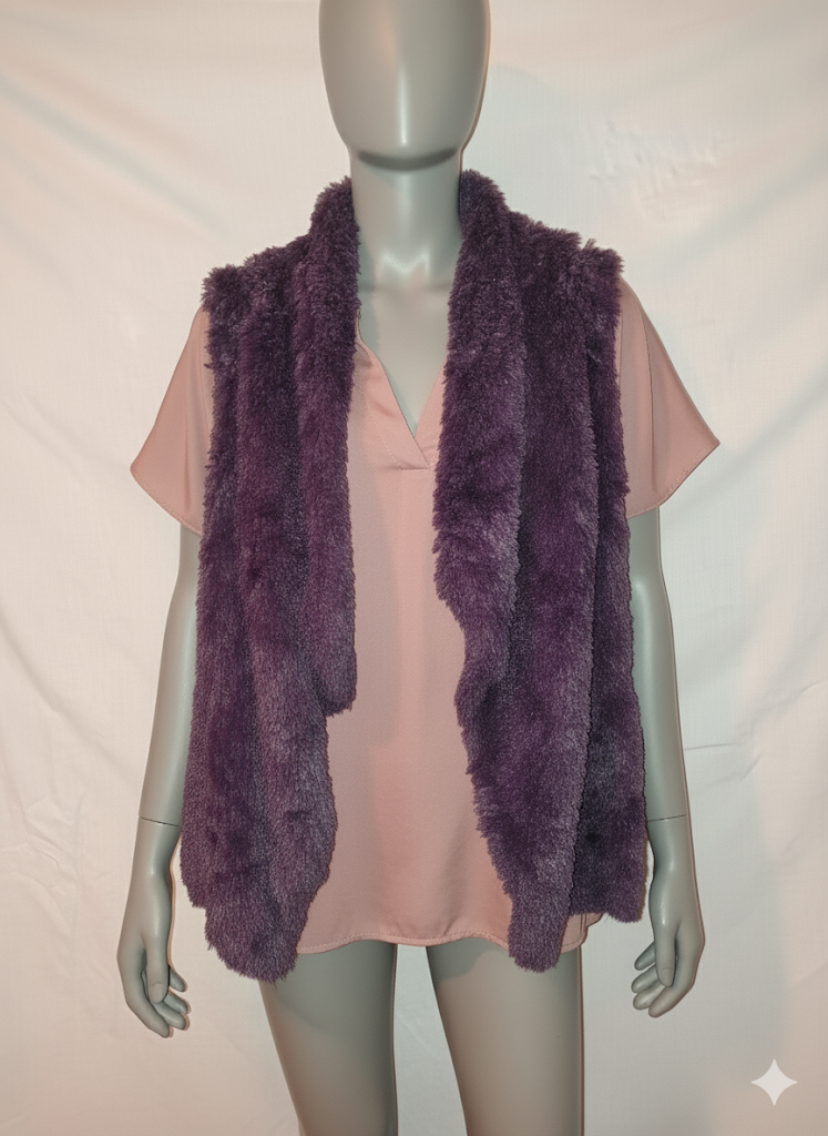 Gilet fausse fourrure Calvin Klein – Violet - Taille : L (40)