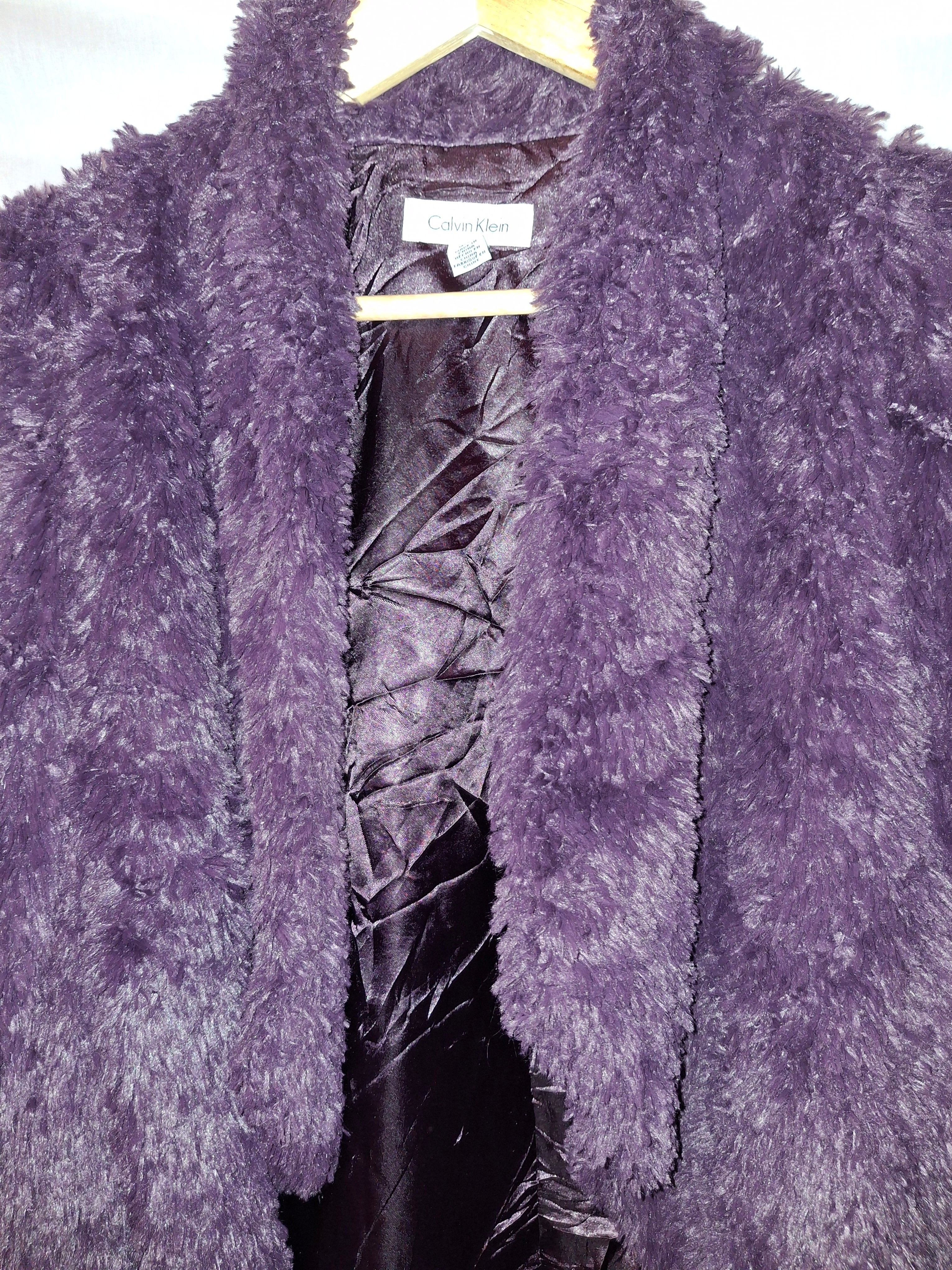 Gilet fausse fourrure Calvin Klein – Violet - Taille : L (40)