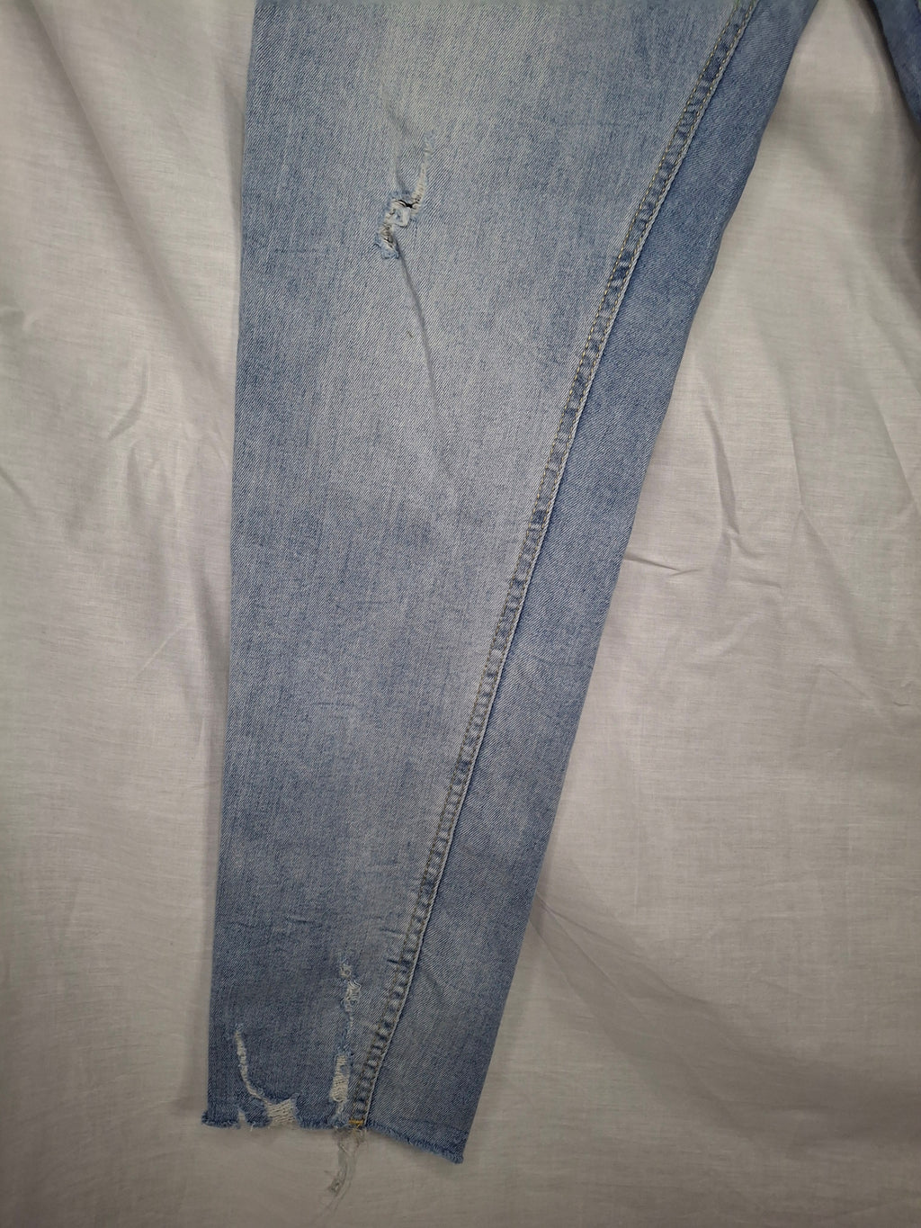Jean F&F Coupe Slim Distressed Tendance  - Bleu Clair Délavé - XXXL (46)