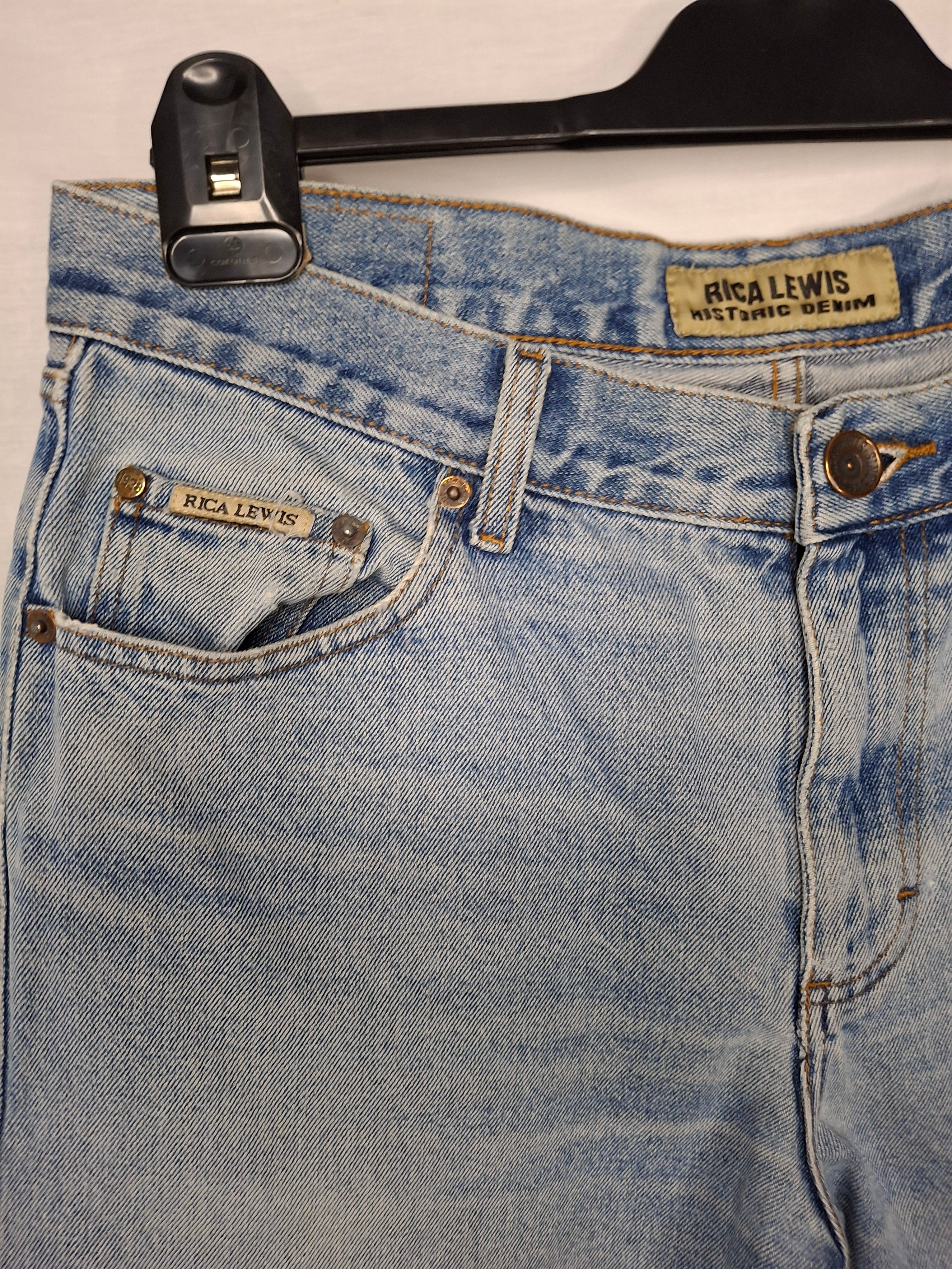 Jean Homme RICA LEWIS Coupe Droite Classique - Bleu Denim Classique (Moyennement délavé)  - Taille : XL (42)