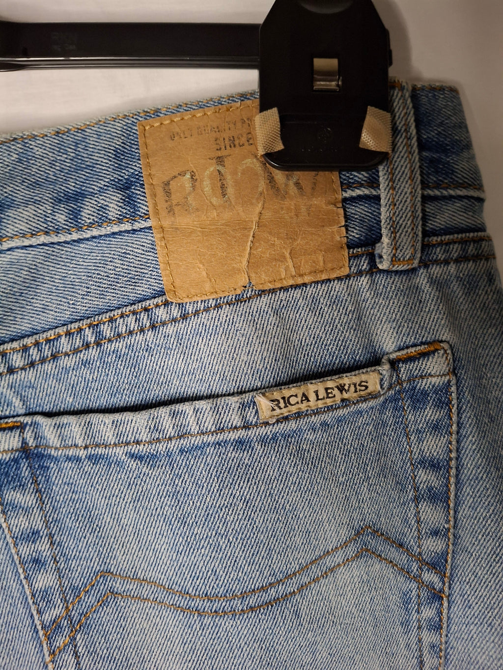 Jean Homme RICA LEWIS Coupe Droite Classique - Bleu Denim Classique (Moyennement délavé)  - Taille : XL (42)