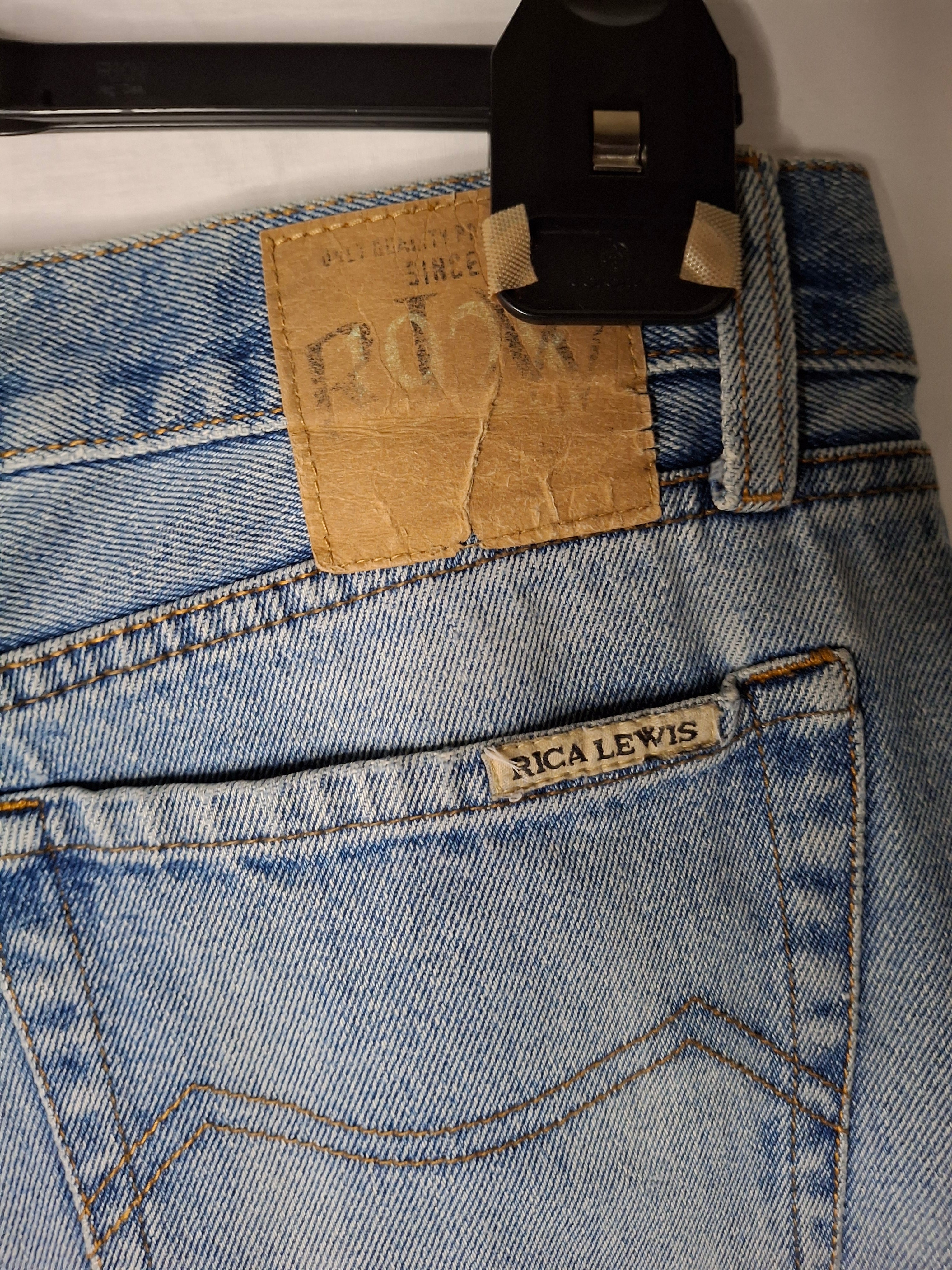 Jean Homme RICA LEWIS Coupe Droite Classique - Bleu Denim Classique (Moyennement délavé)  - Taille : XL (42)