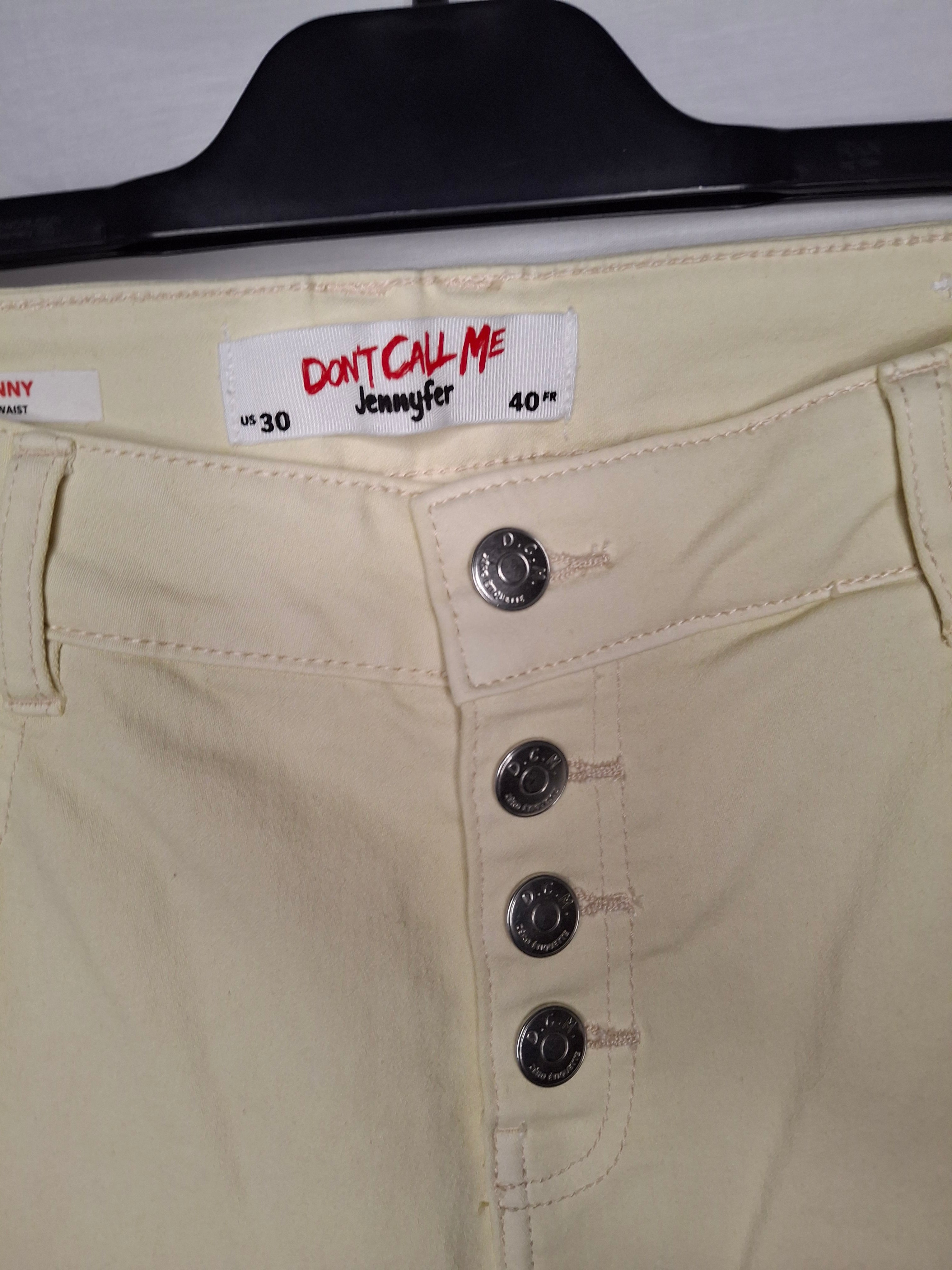 Pantalon Cargo SKINNY JENNYFER Taille Haute   - Jaune clair  - Taille L (40)