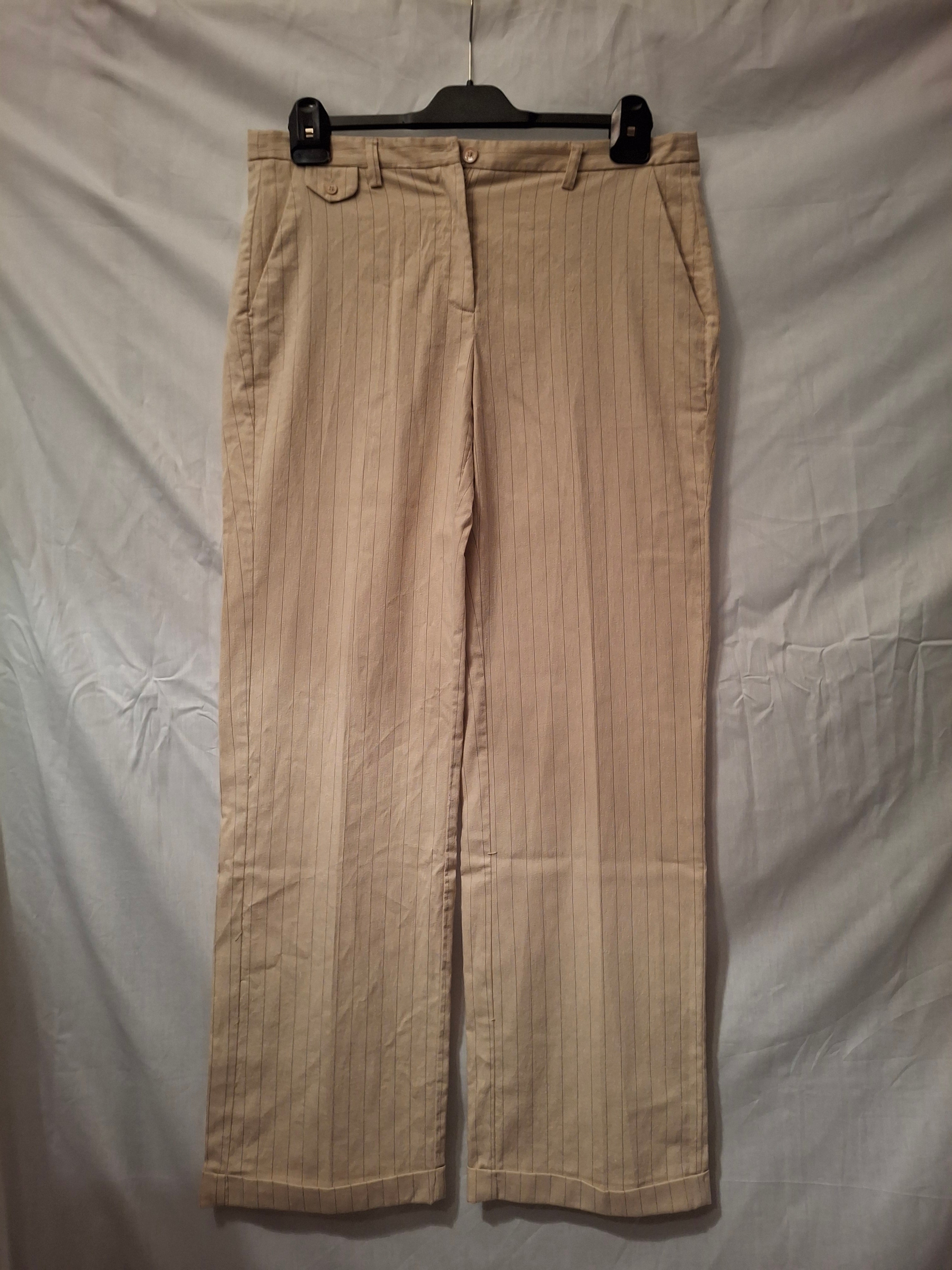 Pantalon femme Impérial - crème (à rayures) - Taille : M (38)