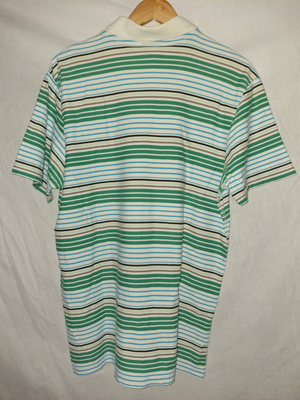 Polo à rayures Adidas  – dominance verte - Taille : XL (42)