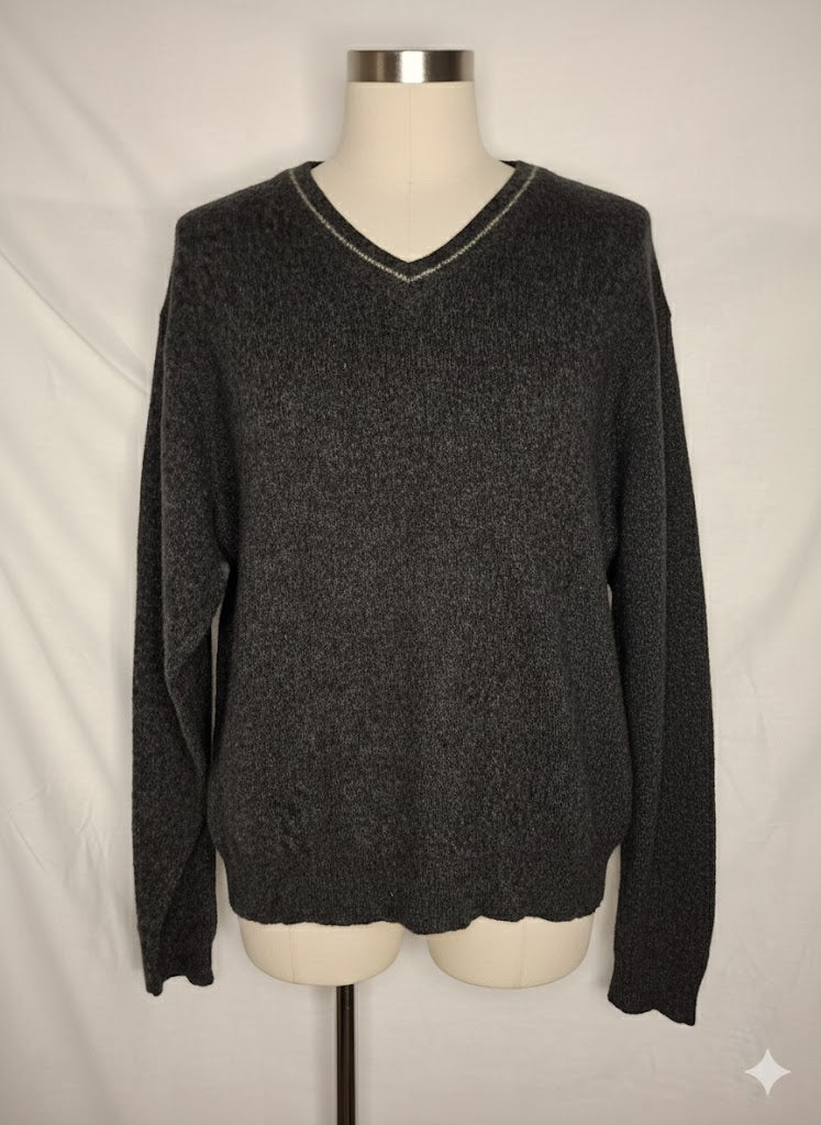 Pull Classique River Trader - Col V - 100% Laine -  Gris Chiné  - Taille  L (40)