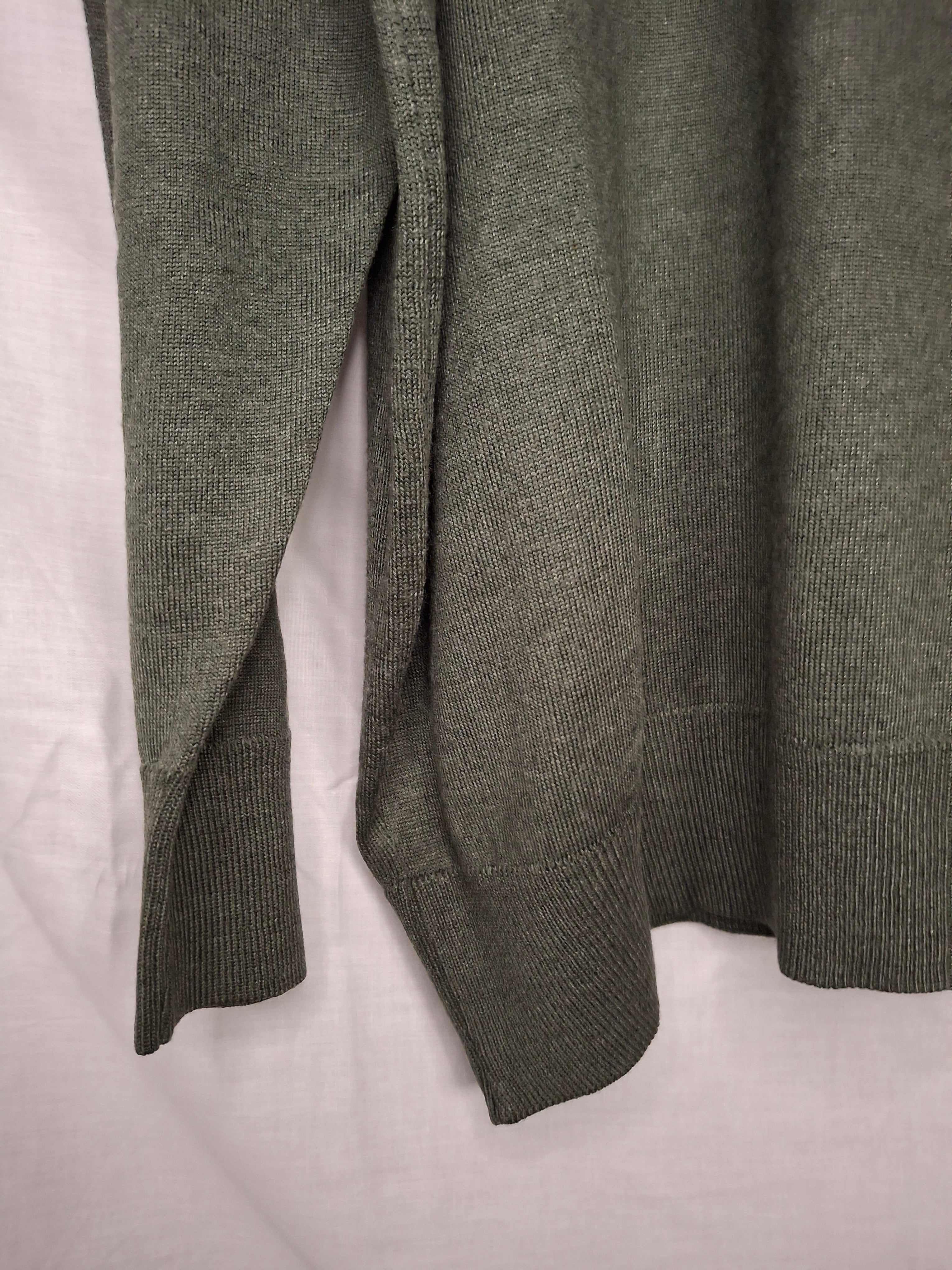 Pull Col Rond en Laine Kasrik  - Vert-de-Gris - Taille : XXL (44)