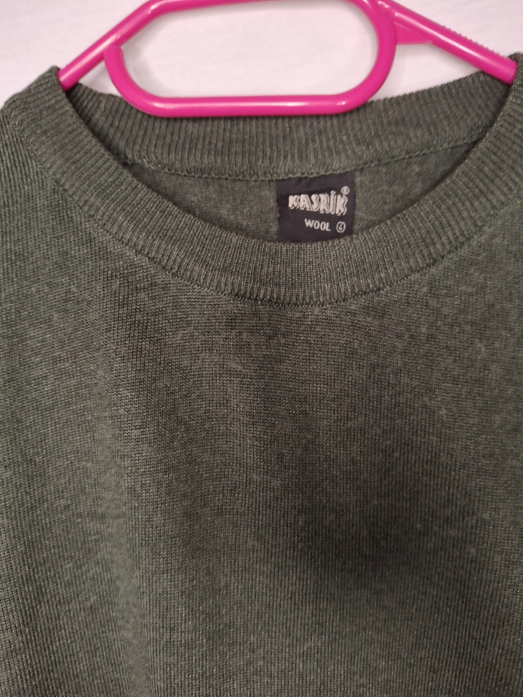 Pull Col Rond en Laine Kasrik  - Vert-de-Gris - Taille : XXL (44)