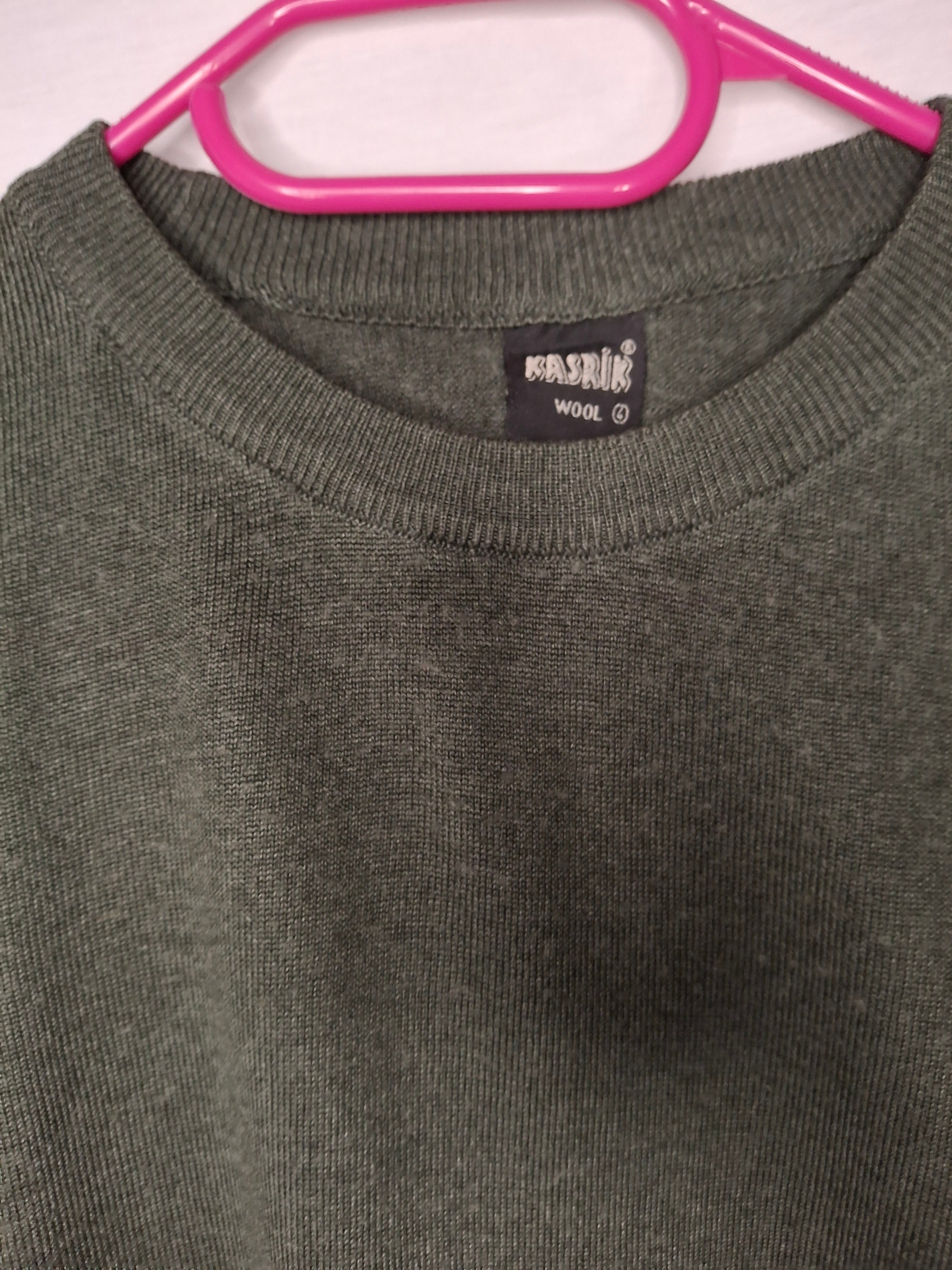 Pull Col Rond en Laine Kasrik  - Vert-de-Gris - Taille : XXL (44)