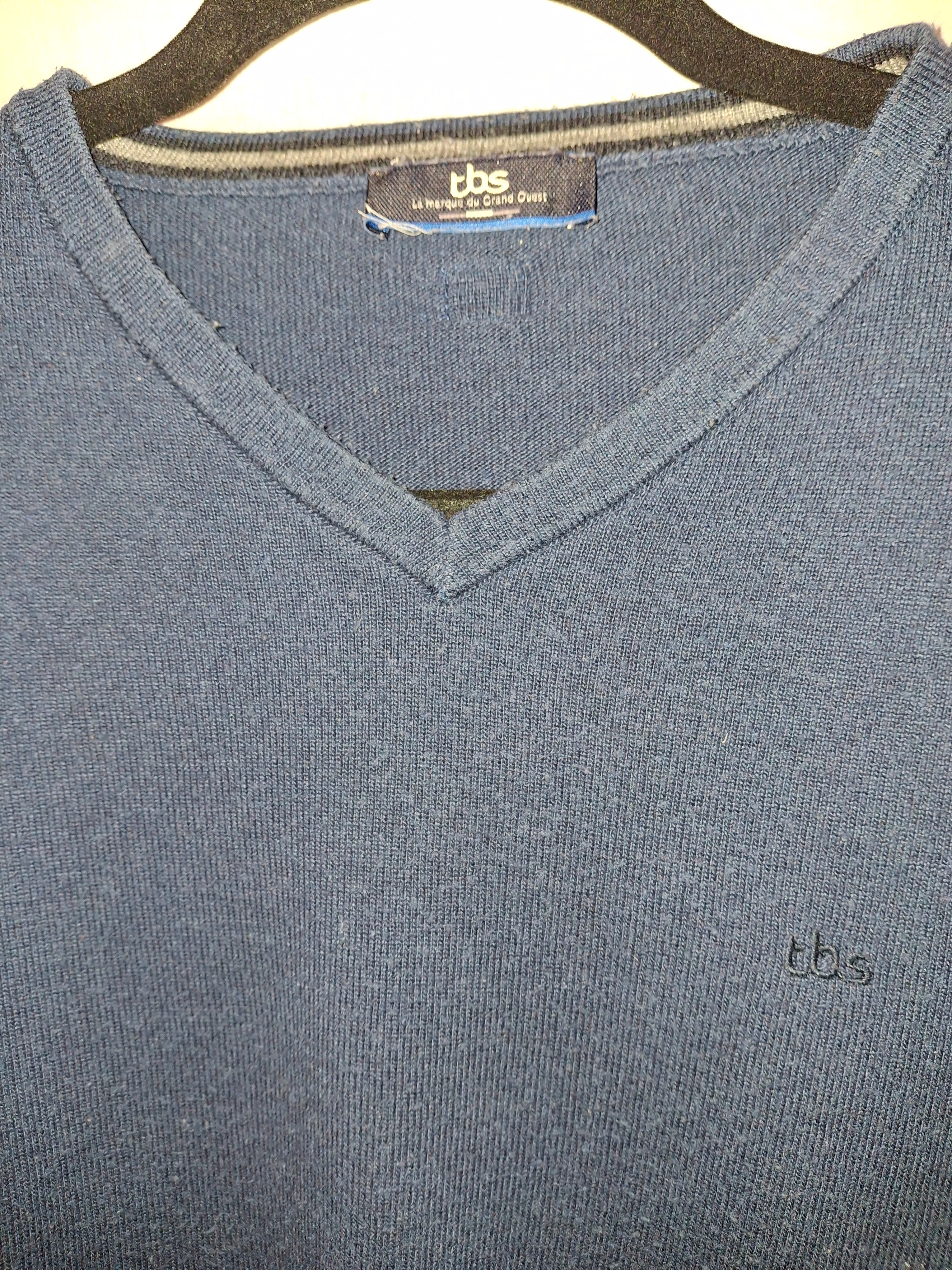 Pull en laine TBS – bleu - Taille : L (40)