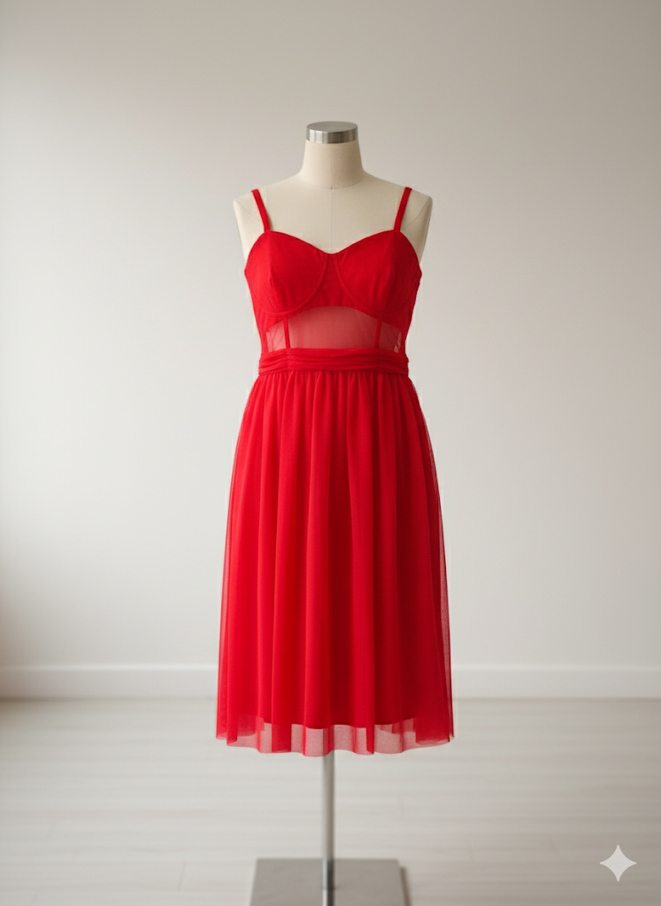 Robe de soirée Lace & beads – rouge - Taille : XXXXL (48)