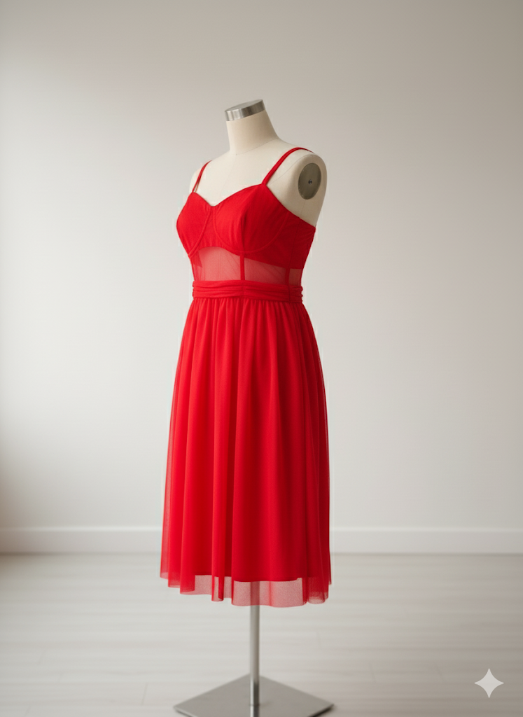 Robe de soirée Lace & beads – rouge - Taille : XXXXL (48)