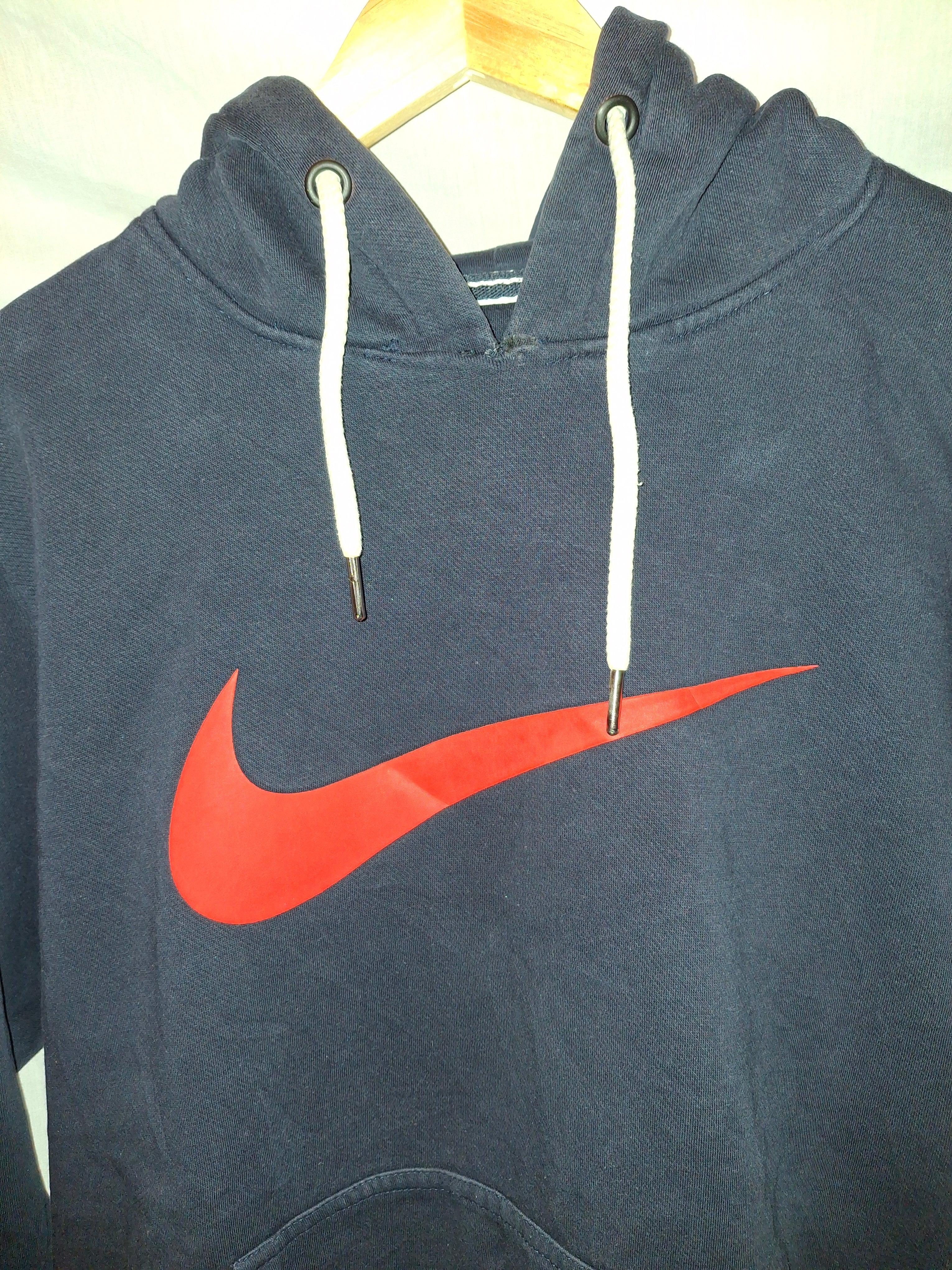 Sweat à capuche Nike - Bleu, marquage rouge - Taille : L (40)
