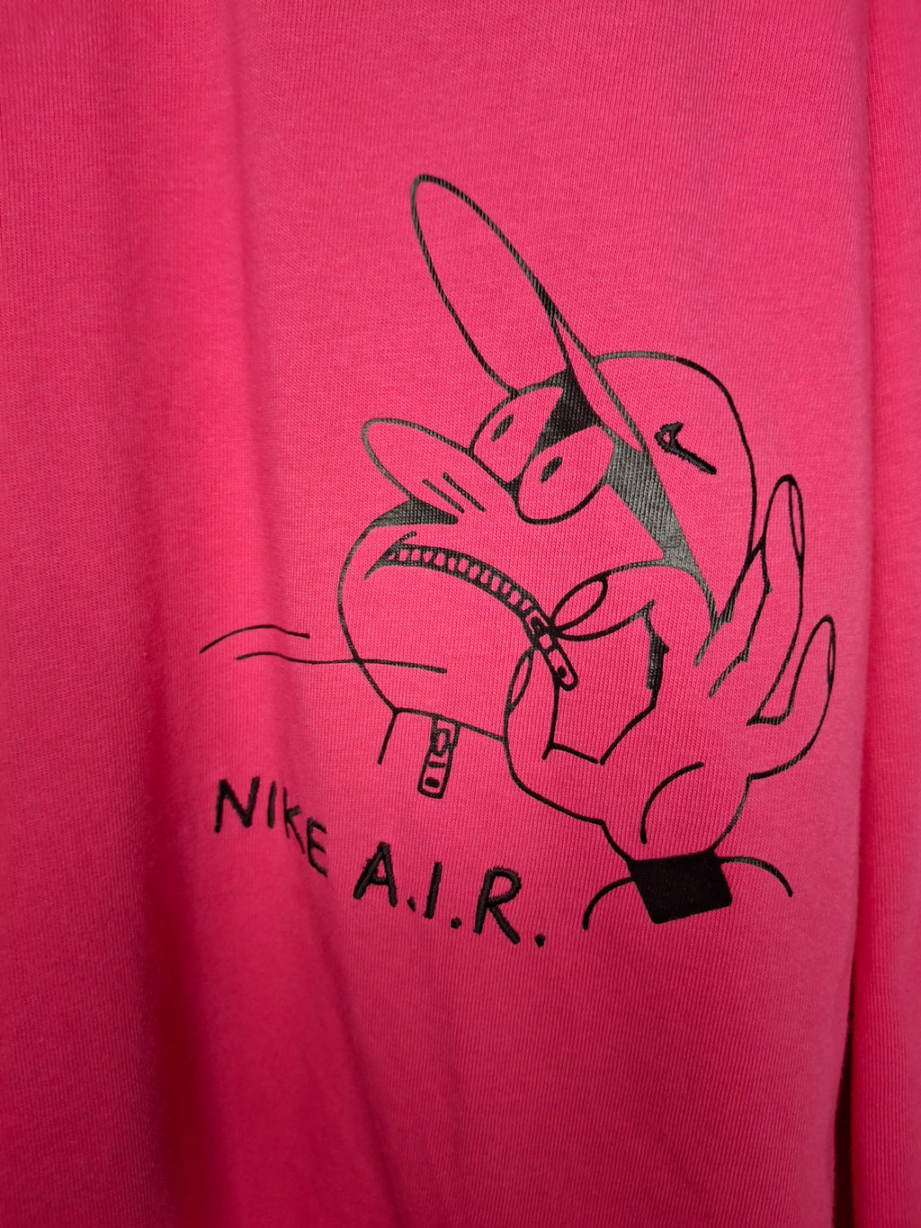 T-Shirt Nike L/S VIF RARE - Design Streetwear Cartoon Y2K  - rose - Taille : M (38)