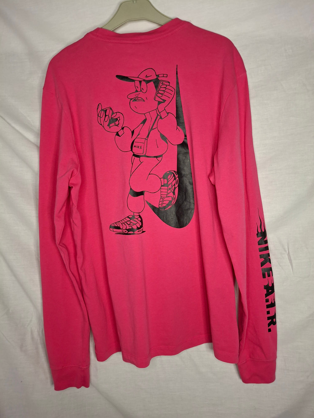 T-Shirt Nike L/S VIF RARE - Design Streetwear Cartoon Y2K  - rose - Taille : M (38)