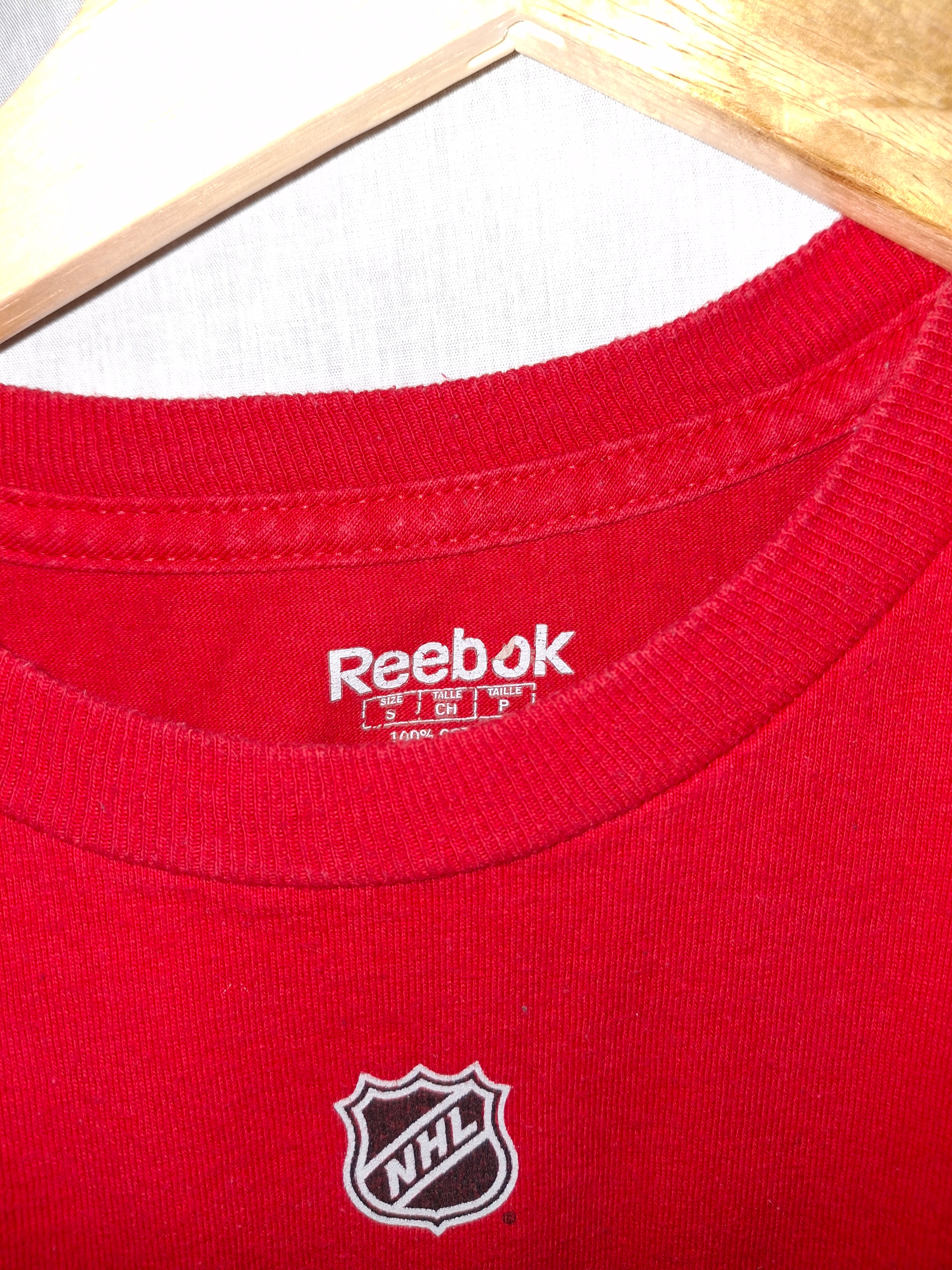 T-shirt Reebok, NHL - Rouge, marquage Bleu - Taille : S (36)