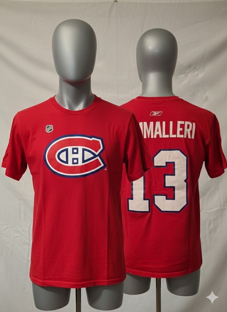 T-shirt Reebok, NHL - Rouge, marquage Bleu - Taille : S (36)