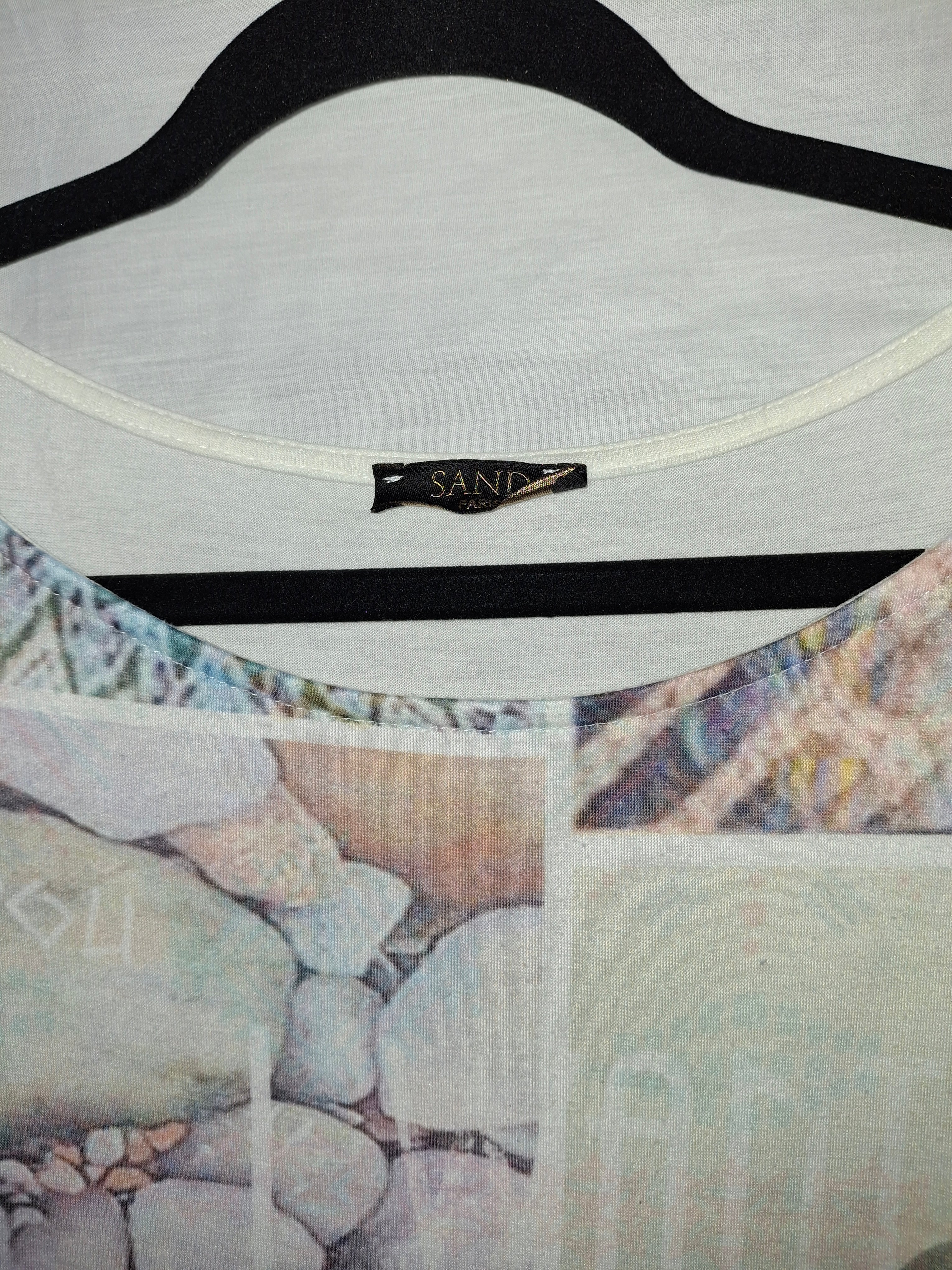 T-shirt femme Sand Paris - Blanc, marquage visage femme - Taille  M (38)