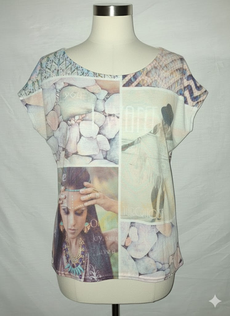 T-shirt femme Sand Paris - Blanc, marquage visage femme - Taille  M (38)