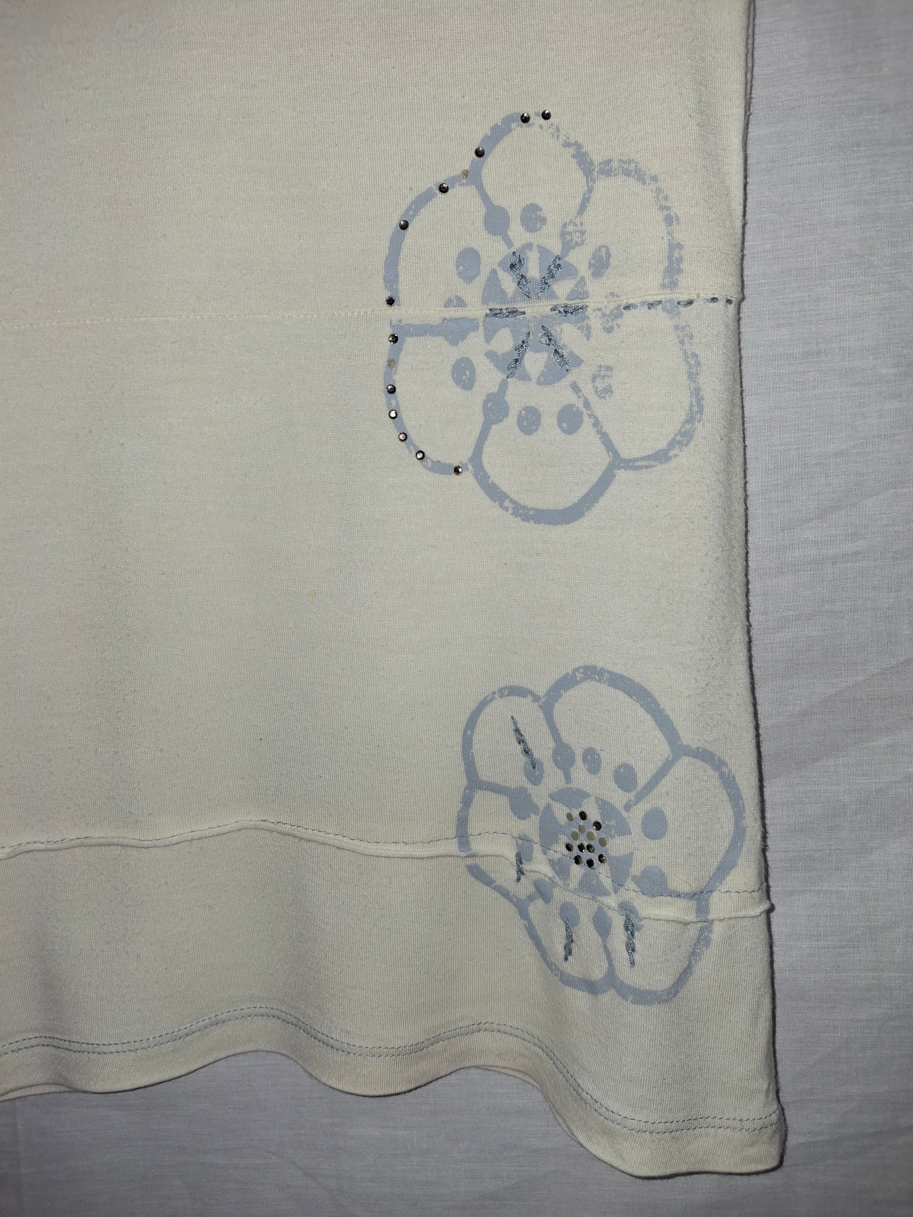 T-shirt femme Solola - Crème, marquage vert et gris - Taille  M (38)