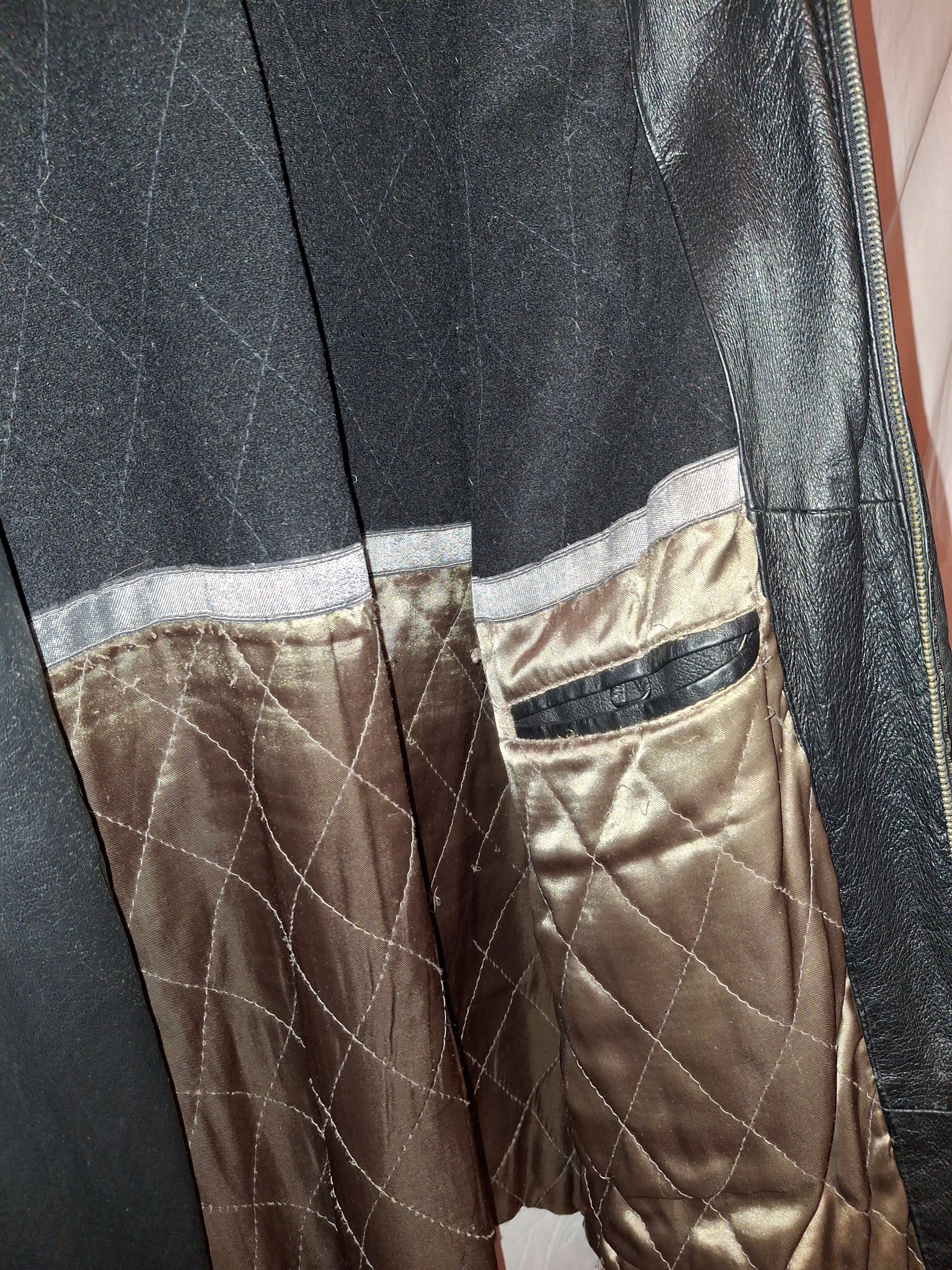 Veste longue véritable cuir M&S mode – noir - Taille : XXL (44)